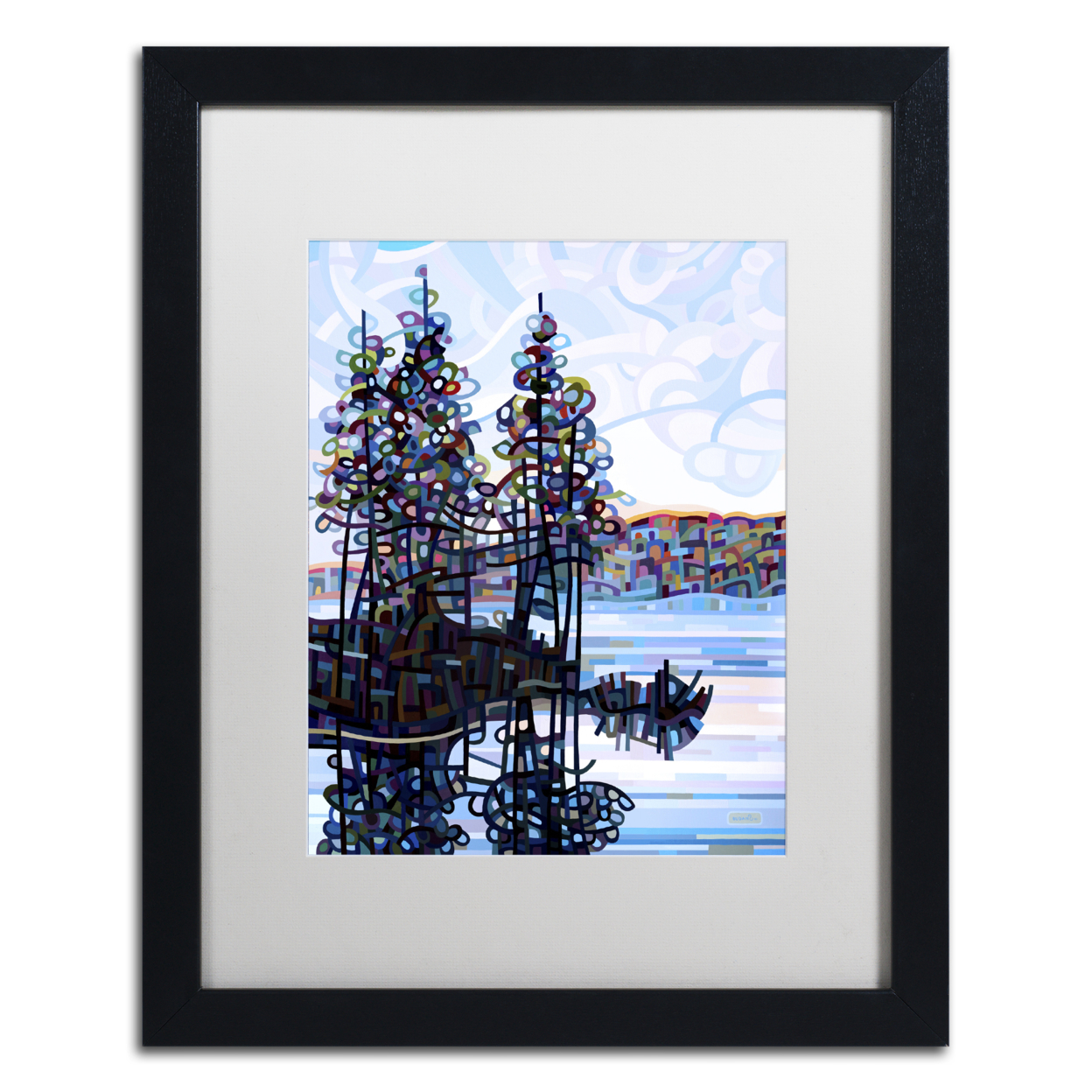 Mandy Budan 'Haliburton Morning' Black Wooden Framed Art 18 X 22 Inches
