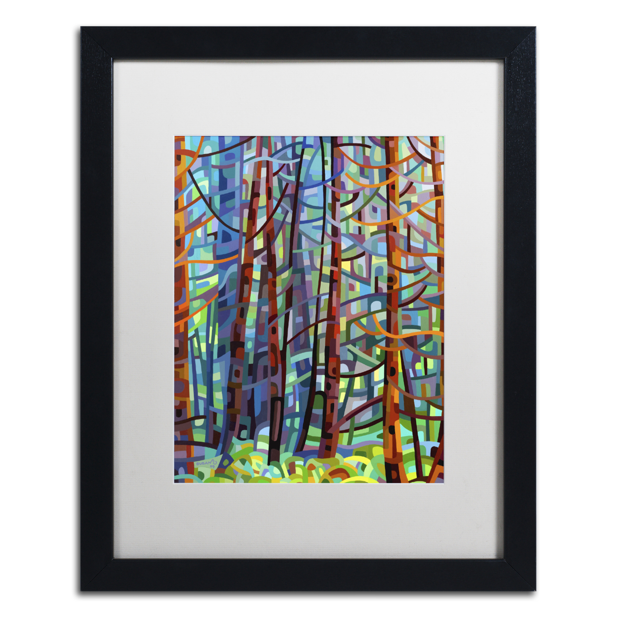 Mandy Budan 'In A Pine Forest' Black Wooden Framed Art 18 X 22 Inches