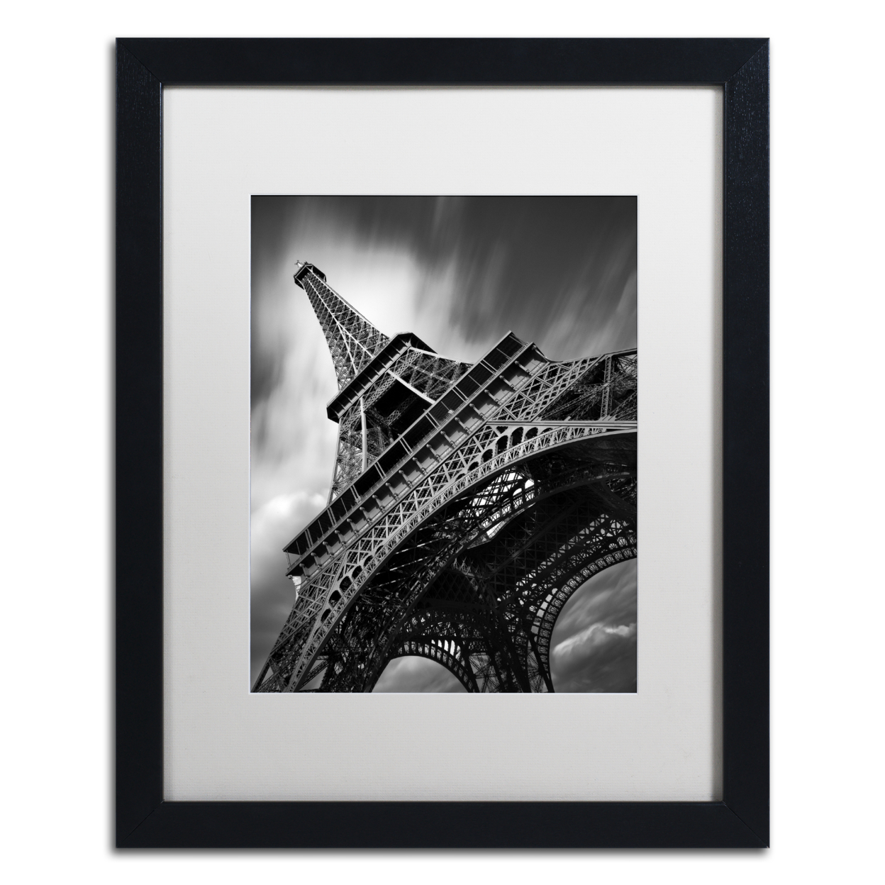 Moises Levy 'Eiffel Tower Study II' Black Wooden Framed Art 18 X 22 Inches