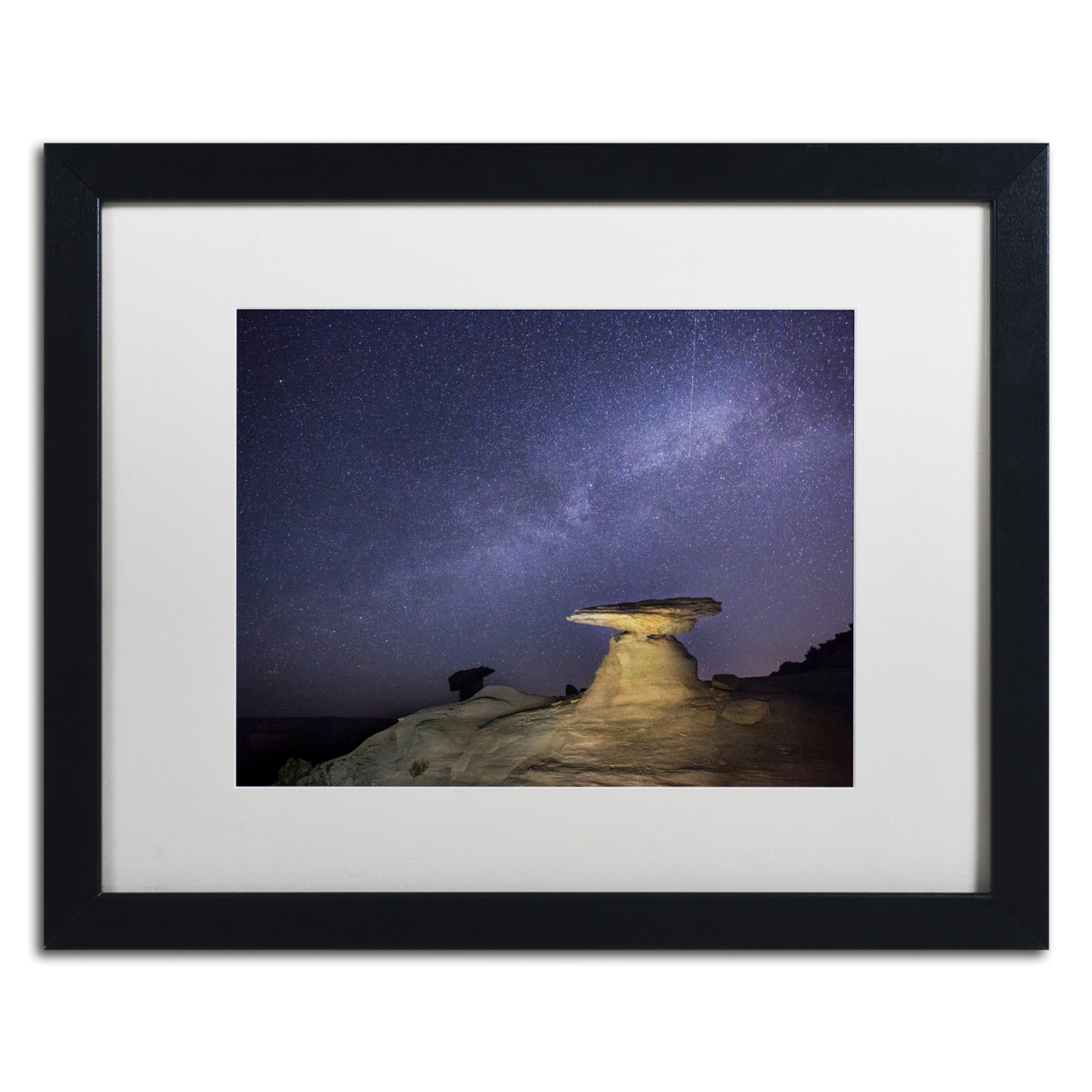 Moises Levy 'Starry Night In Arizona III' Black Wooden Framed Art 18 X 22 Inches