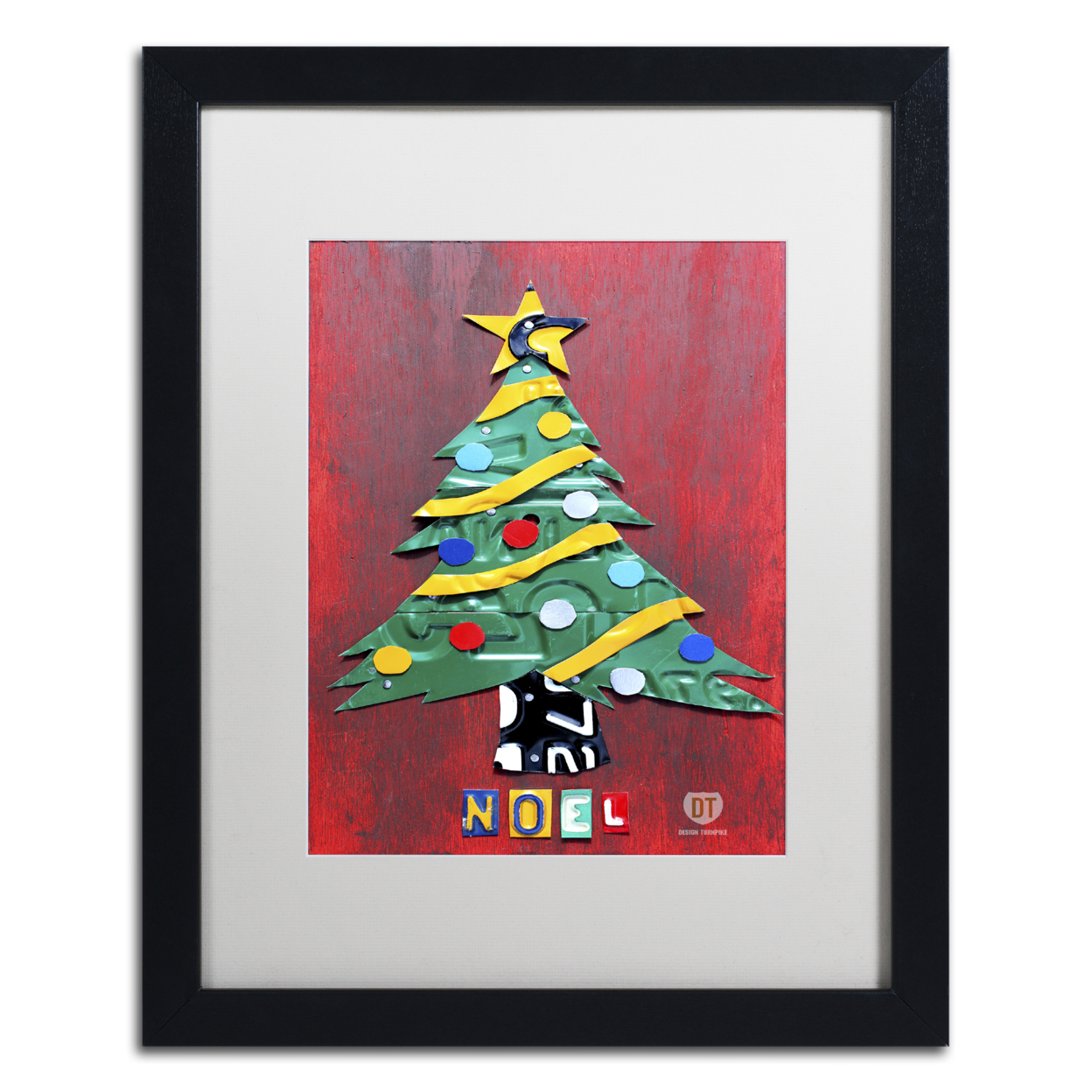 Design Turnpike 'Noel Christmas Tree' Black Wooden Framed Art 18 X 22 Inches