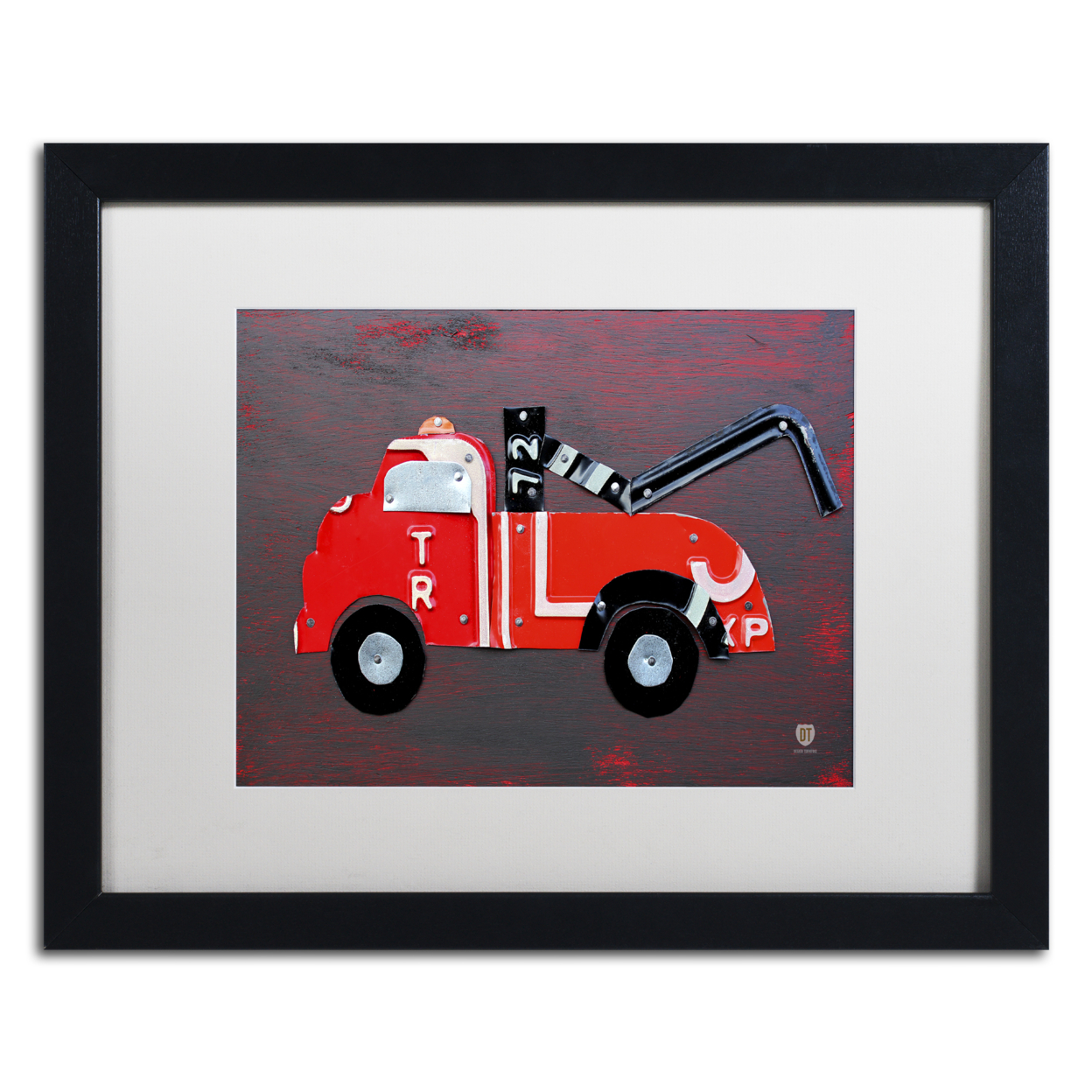 Design Turnpike 'Tow Truck' Black Wooden Framed Art 18 X 22 Inches