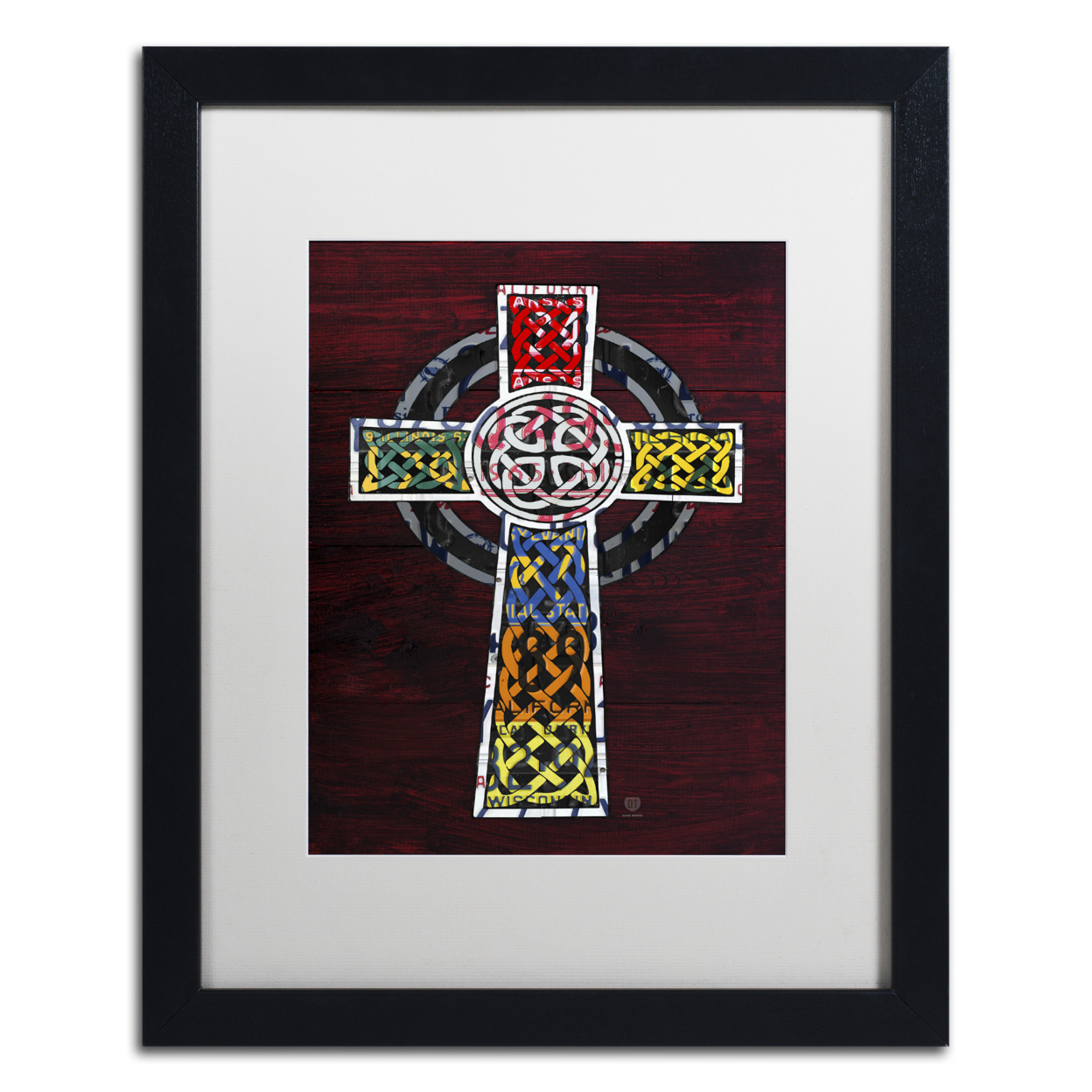 Design Turnpike 'Celtic Cross' Black Wooden Framed Art 18 X 22 Inches
