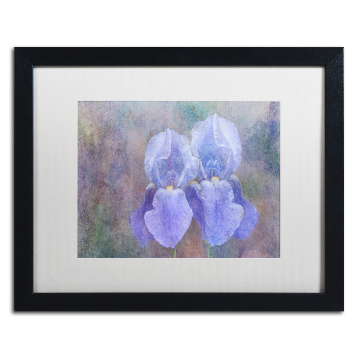 Cora Niele 'Iris Blue Rhythm' Black Wooden Framed Art 18 X 22 Inches