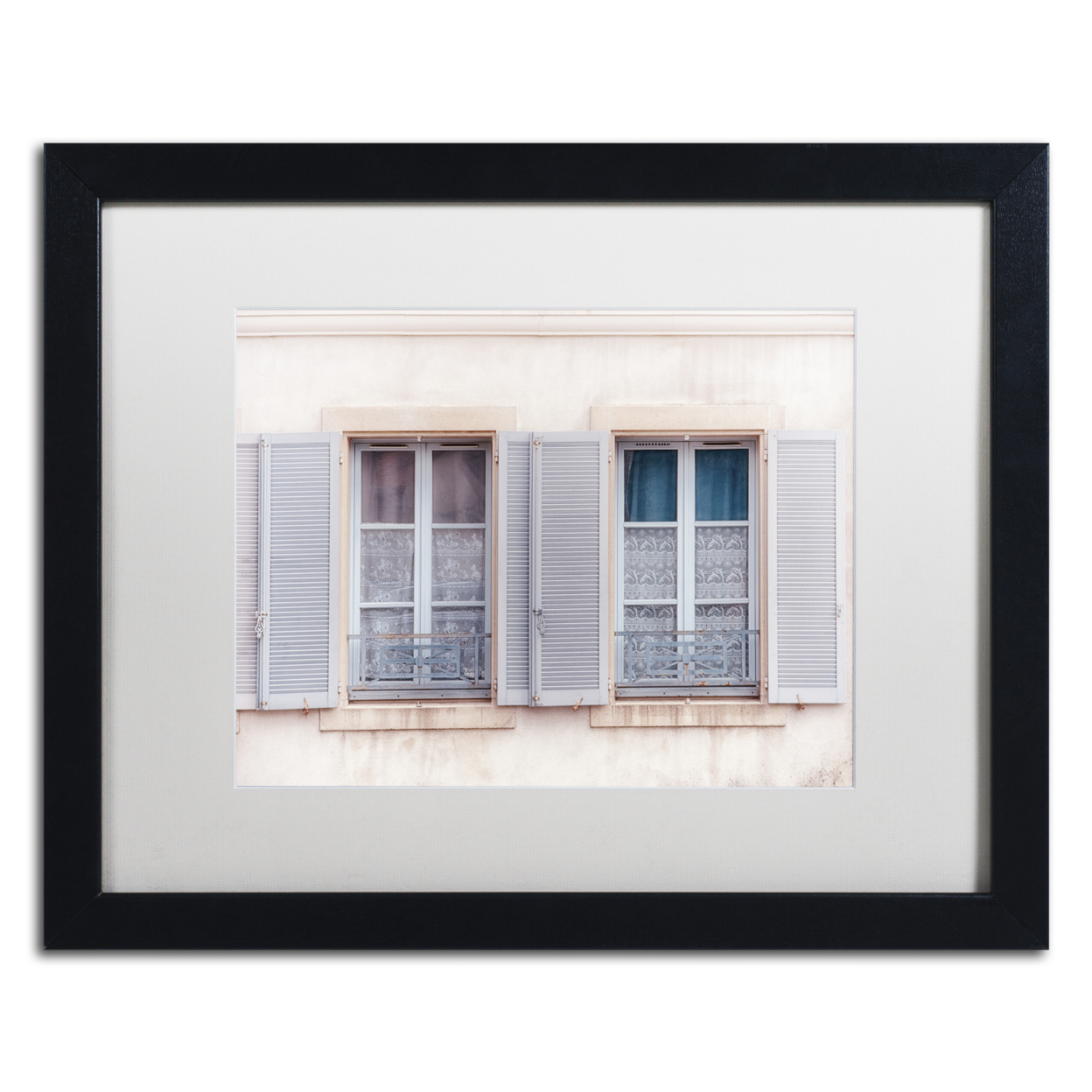 Cora Niele 'French Windows II' Black Wooden Framed Art 18 X 22 Inches