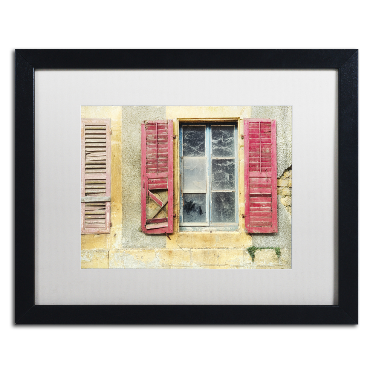 Cora Niele 'Red Shutters' Black Wooden Framed Art 18 X 22 Inches