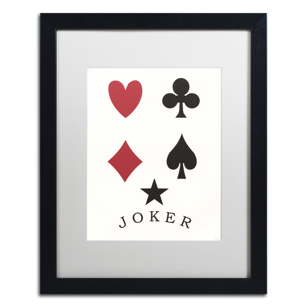 Jenny Newland 'Joker' Black Wooden Framed Art 18 X 22 Inches