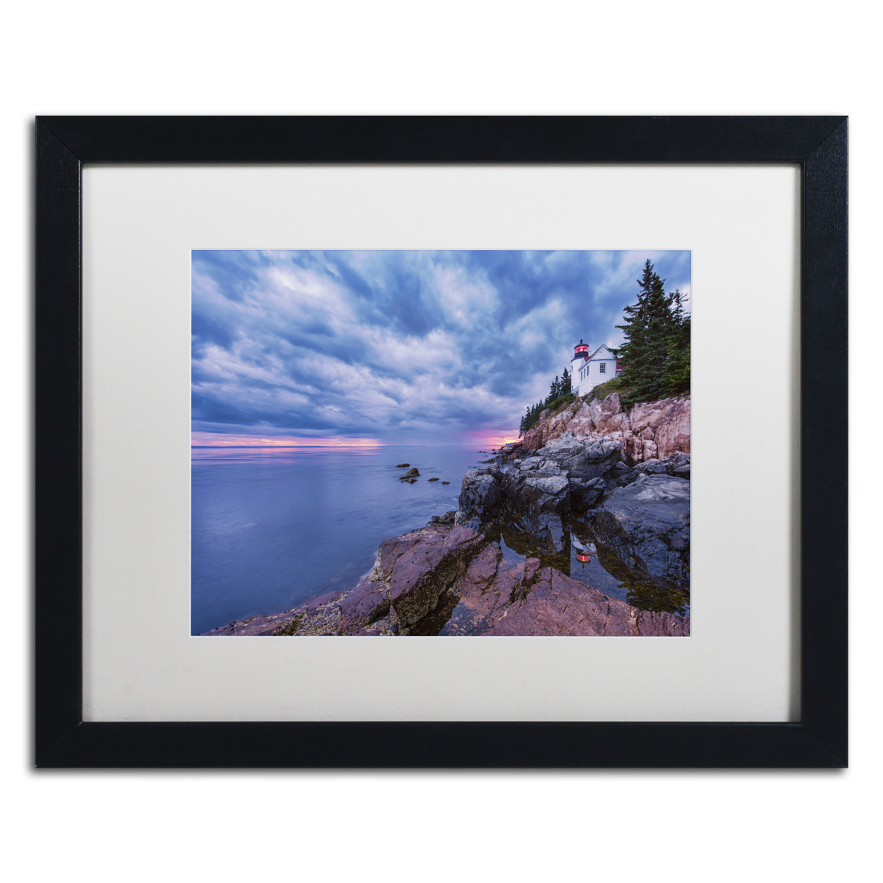 Michael Blanchette Photography 'Beacon Reflection' Black Wooden Framed Art 18 X 22 Inches