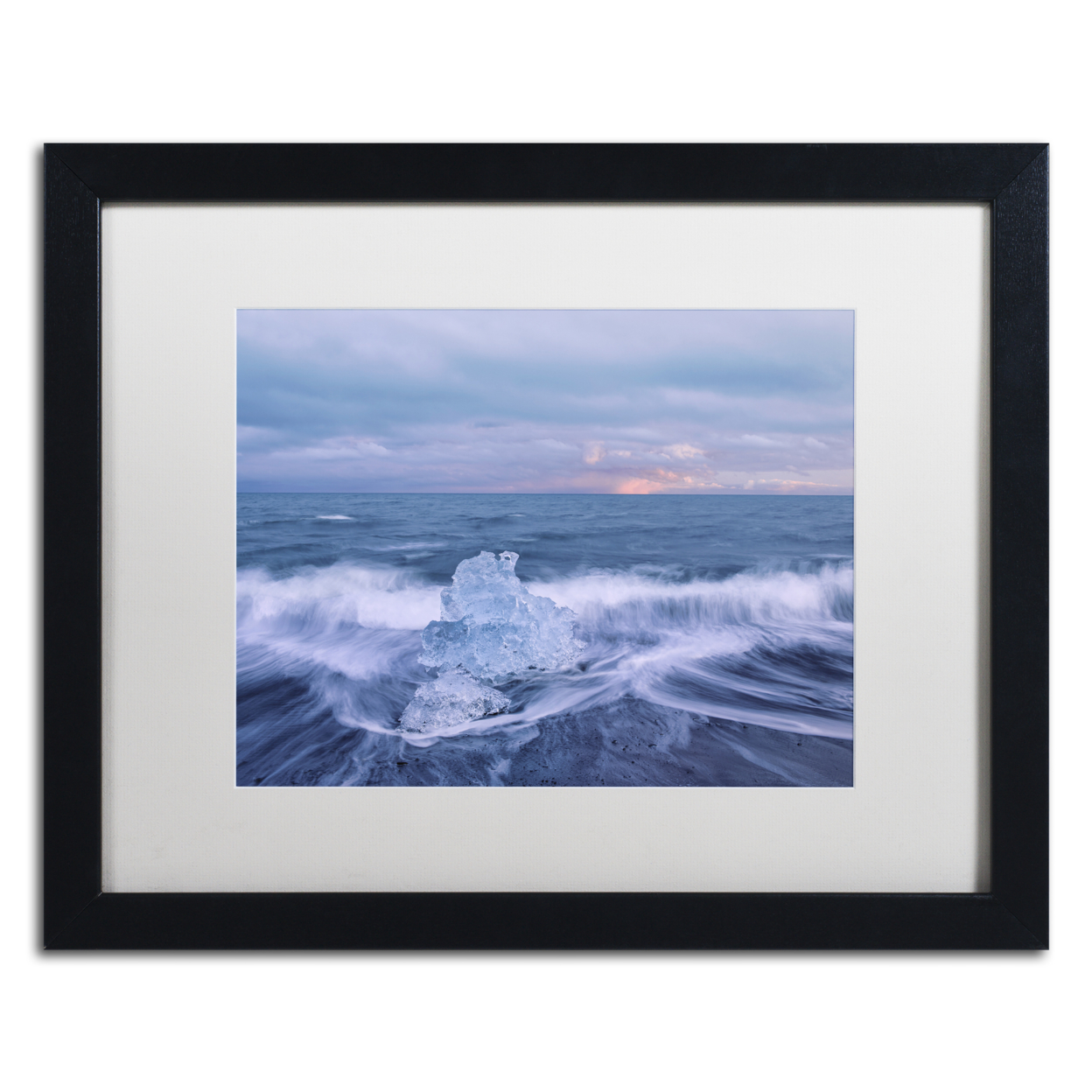 Michael Blanchette Photography 'Diamond In The Surf' Black Wooden Framed Art 18 X 22 Inches