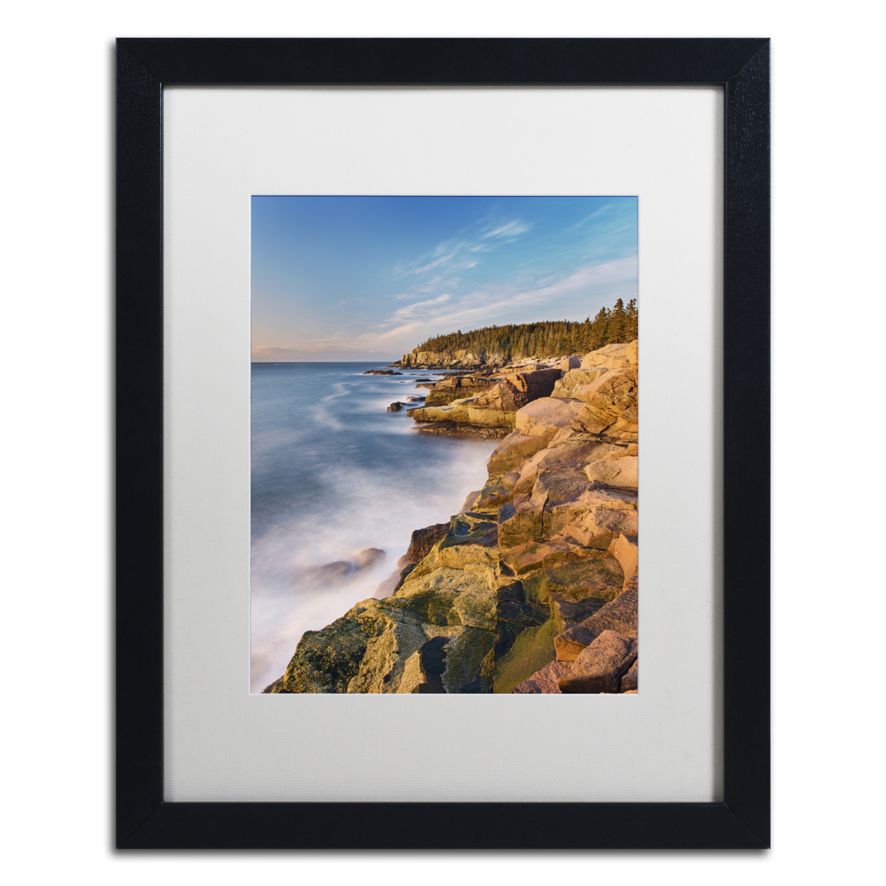 Michael Blanchette Photography 'Granite Coast' Black Wooden Framed Art 18 X 22 Inches