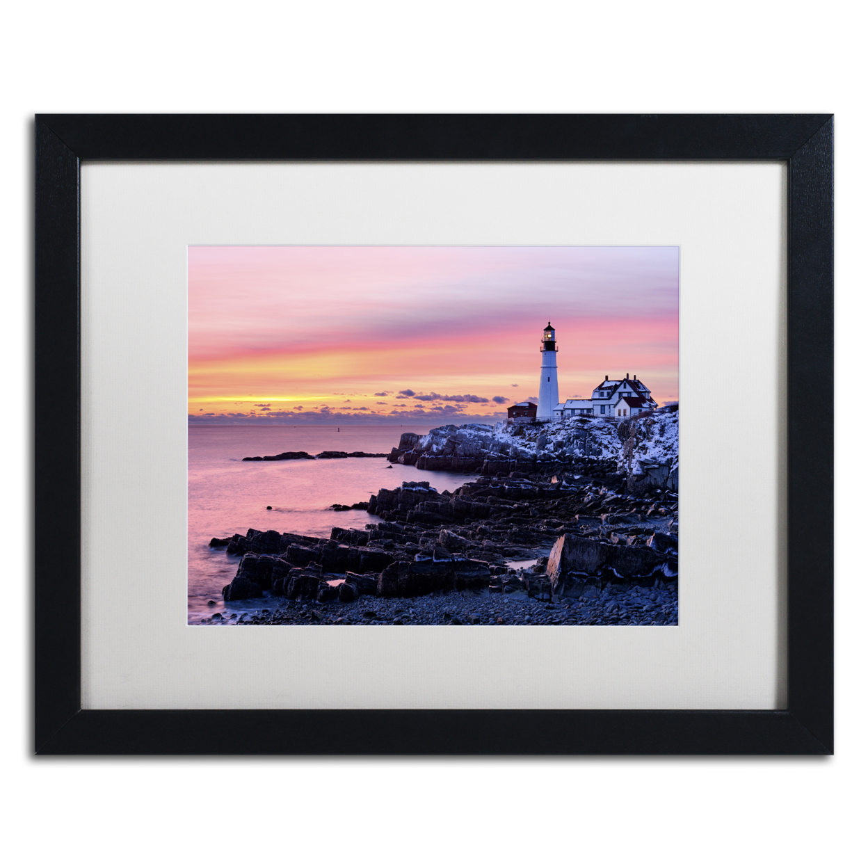 Michael Blanchette Photography 'Light Of Dawn' Black Wooden Framed Art 18 X 22 Inches