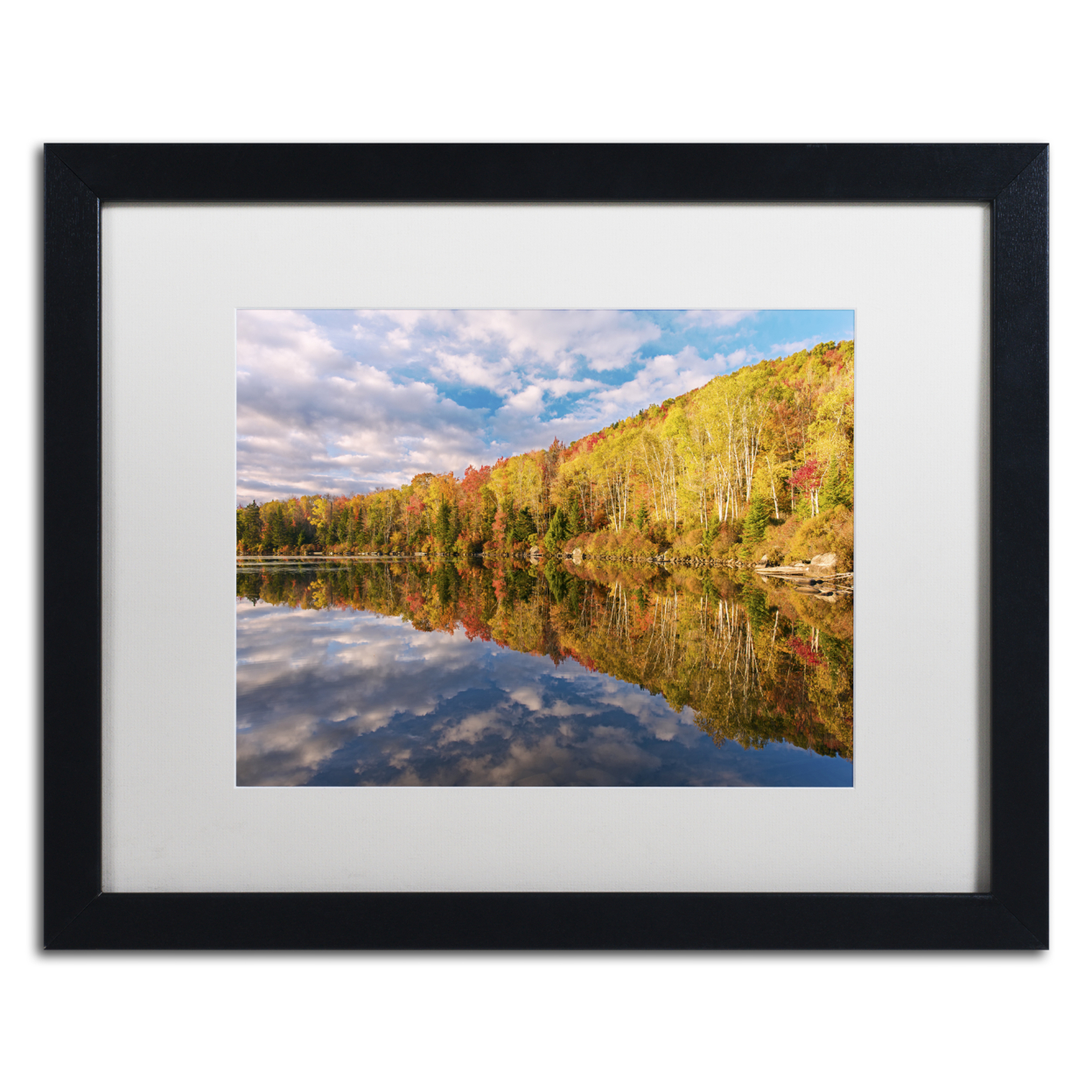 Michael Blanchette Photography 'October Mirror' Black Wooden Framed Art 18 X 22 Inches