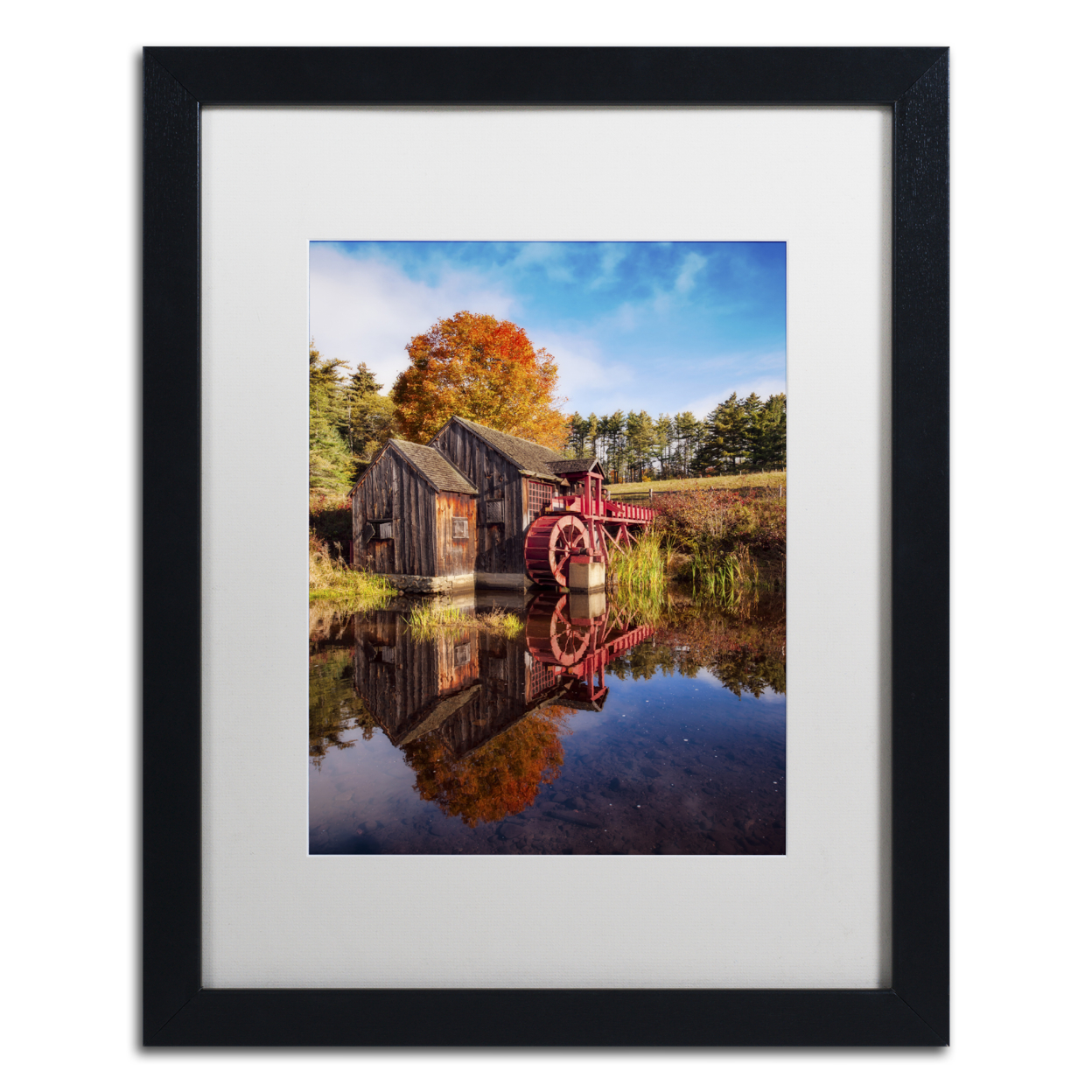 Michael Blanchette Photography 'The Old Grist Mill' Black Wooden Framed Art 18 X 22 Inches