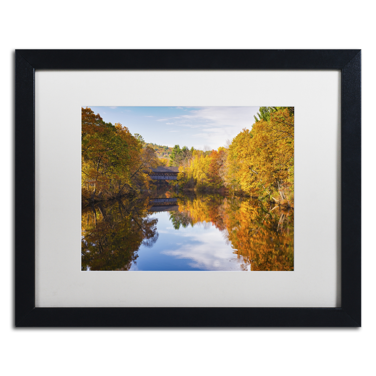 Michael Blanchette Photography 'Wooden Reflection' Black Wooden Framed Art 18 X 22 Inches