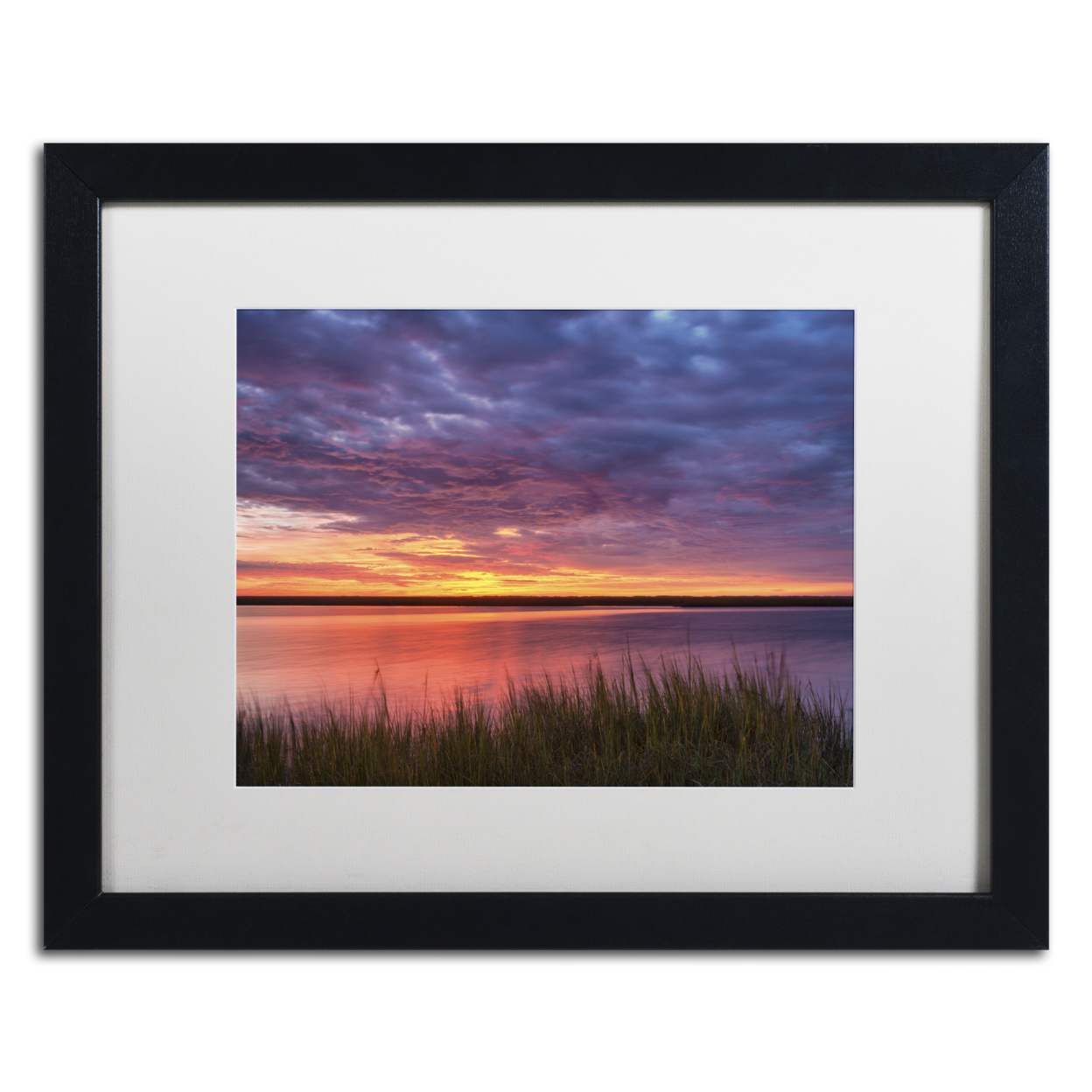 Michael Blanchette Photography 'Drama At The Marsh' Black Wooden Framed Art 18 X 22 Inches