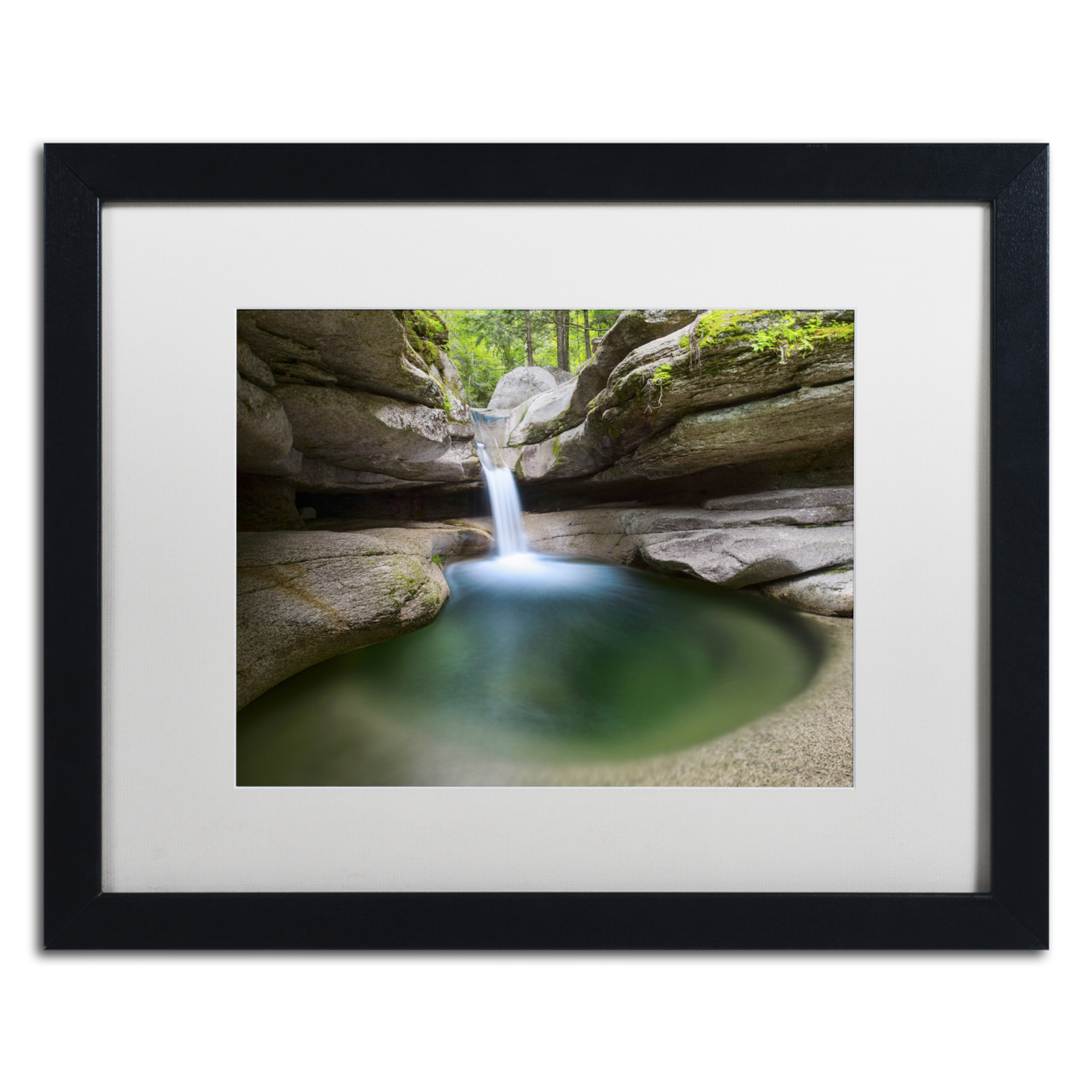 Michael Blanchette Photography 'Sabbaday Green Pool' Black Wooden Framed Art 18 X 22 Inches