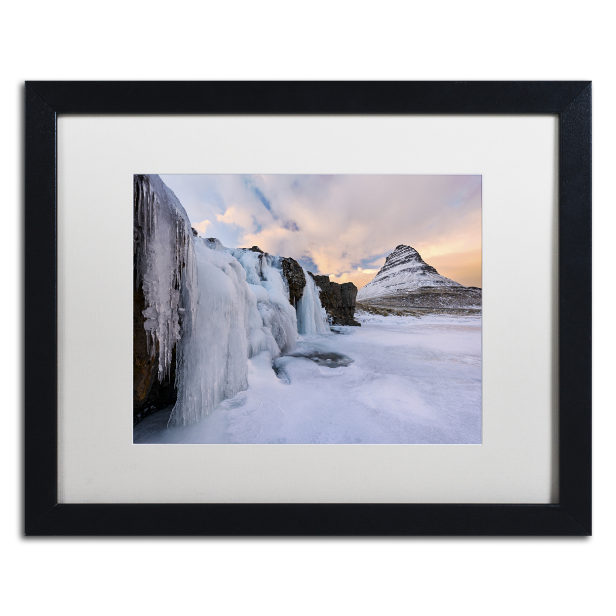Michael Blanchette Photography 'Frozen Canopy' Black Wooden Framed Art 18 X 22 Inches