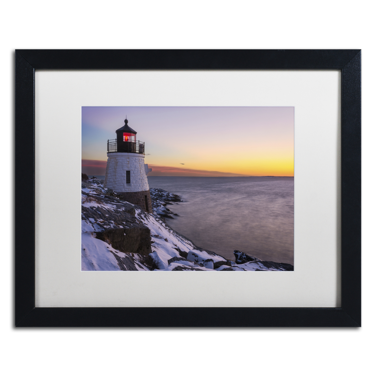 Michael Blanchette Photography 'Light On The Bay' Black Wooden Framed Art 18 X 22 Inches