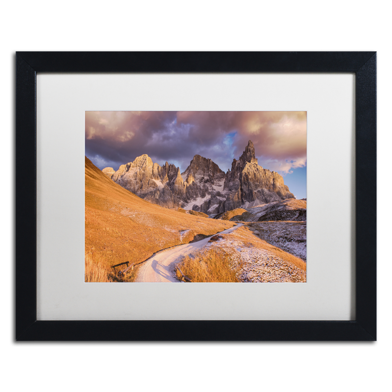 Michael Blanchette Photography 'Pale Di San Martino' Black Wooden Framed Art 18 X 22 Inches