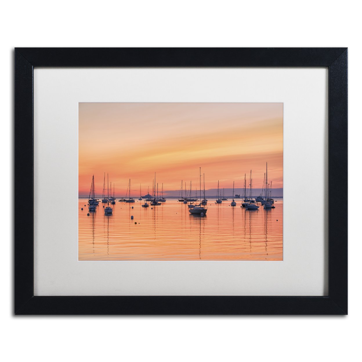 Michael Blanchette Photography 'Pastel Harbor' Black Wooden Framed Art 18 X 22 Inches