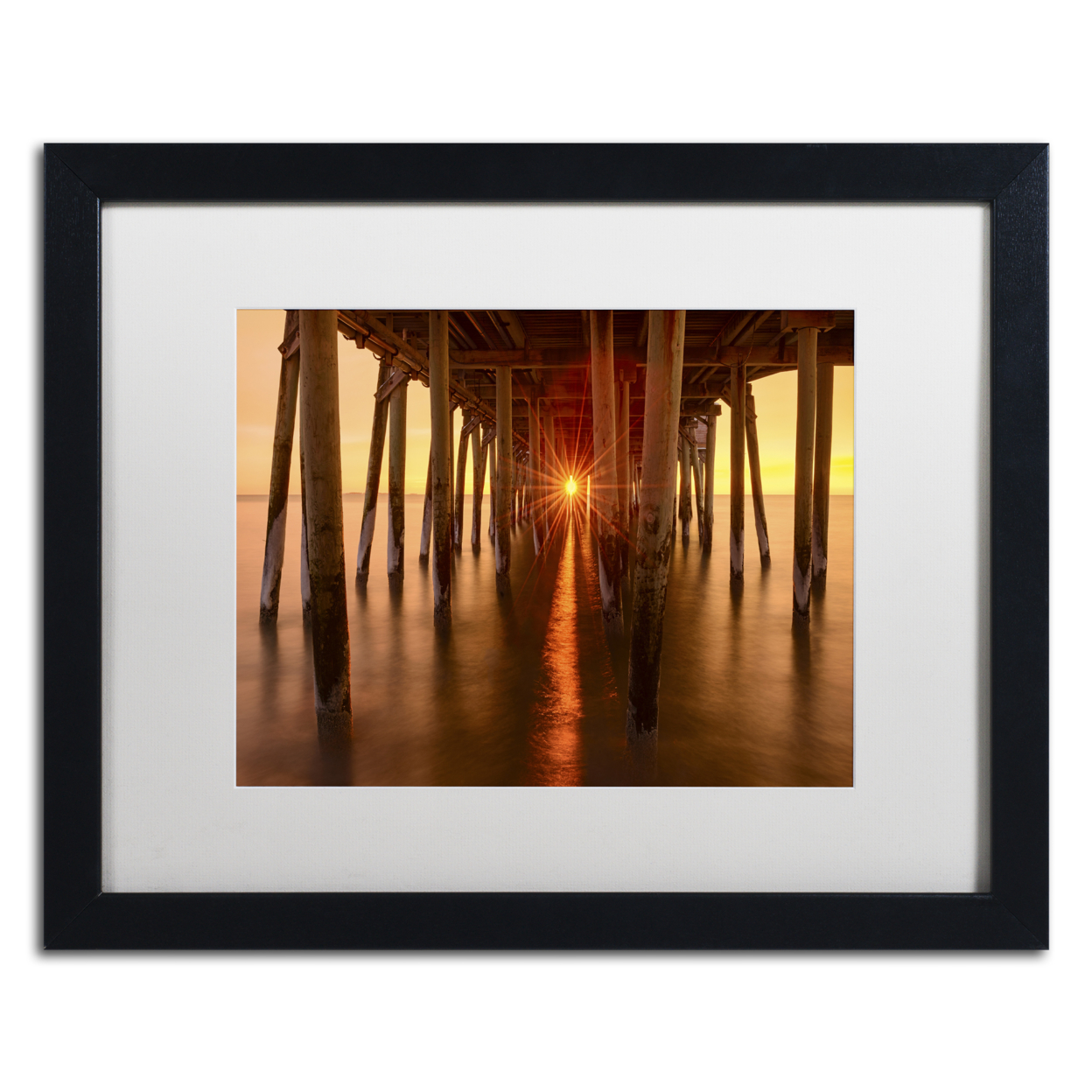 Michael Blanchette Photography 'Under The Pier' Black Wooden Framed Art 18 X 22 Inches