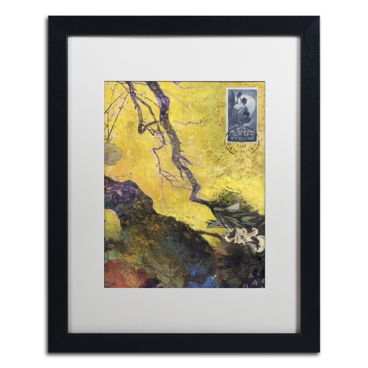 Nick Bantock '124 Golden Bough' Black Wooden Framed Art 18 X 22 Inches