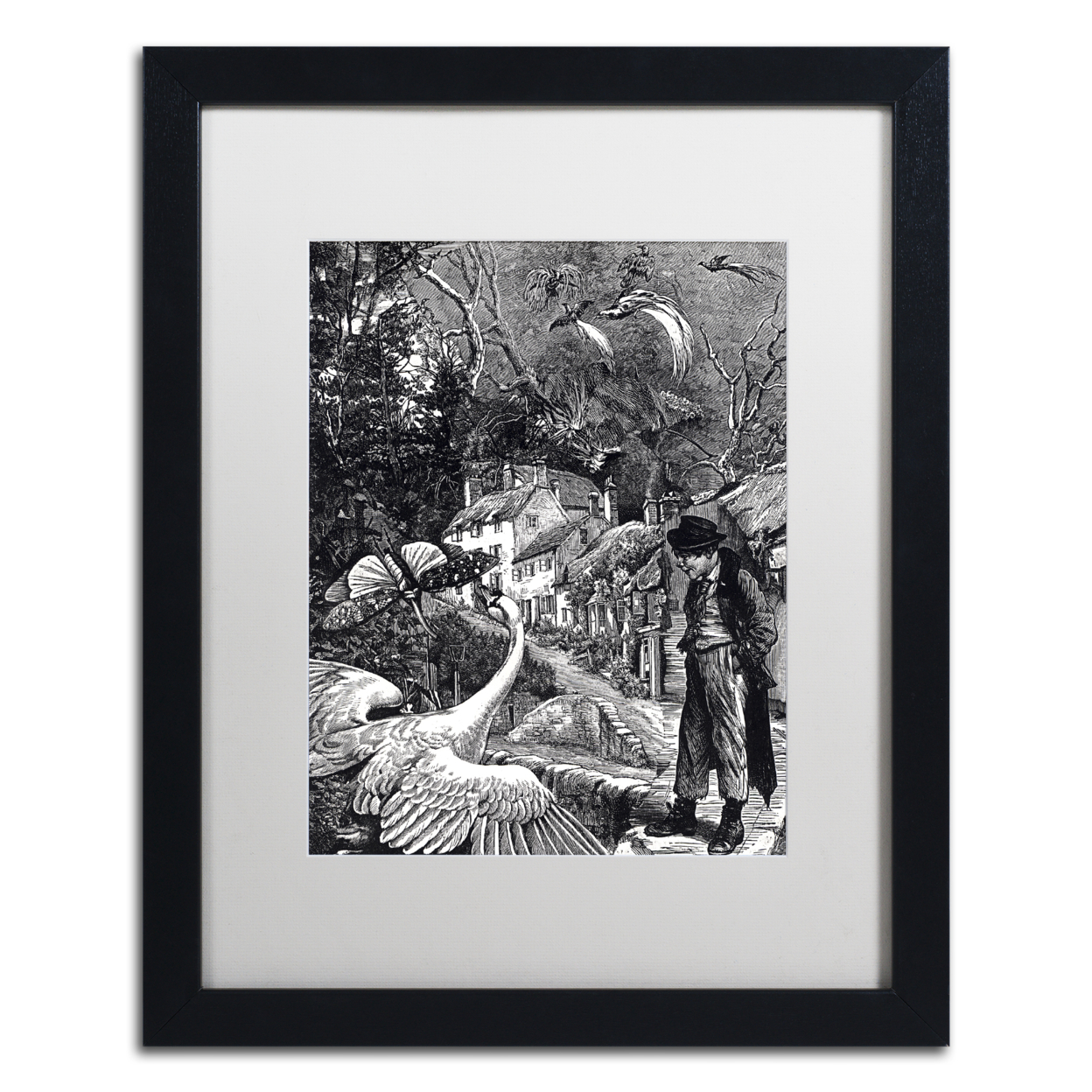 Nick Bantock 'Dodgers Dream' Black Wooden Framed Art 18 X 22 Inches