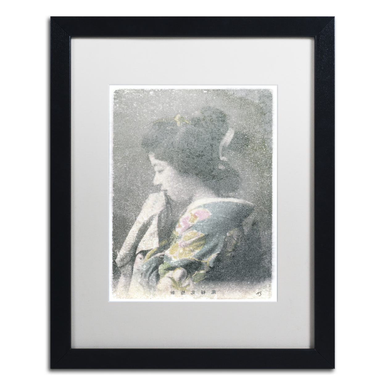 Nick Bantock 'Handmaid' Black Wooden Framed Art 18 X 22 Inches