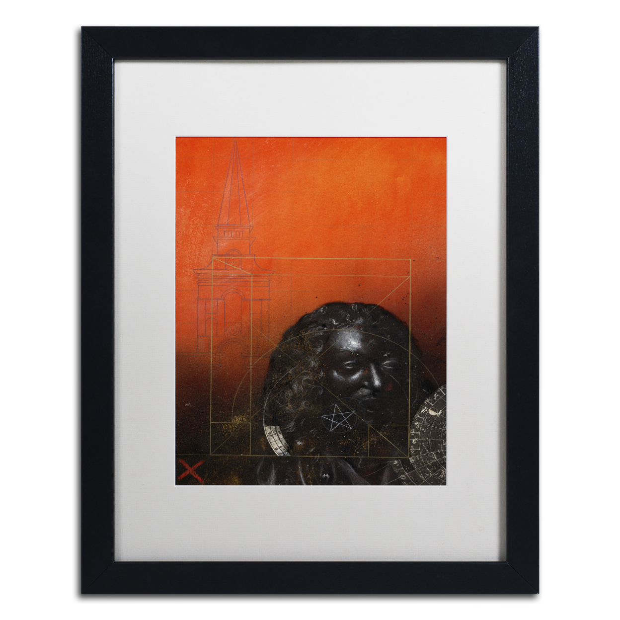 Nick Bantock 'Hawksmoor' Black Wooden Framed Art 18 X 22 Inches