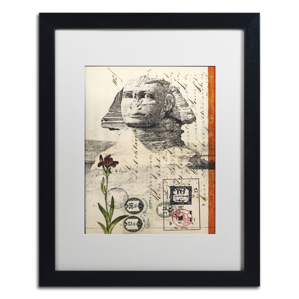 Nick Bantock 'Sphinx' Black Wooden Framed Art 18 X 22 Inches