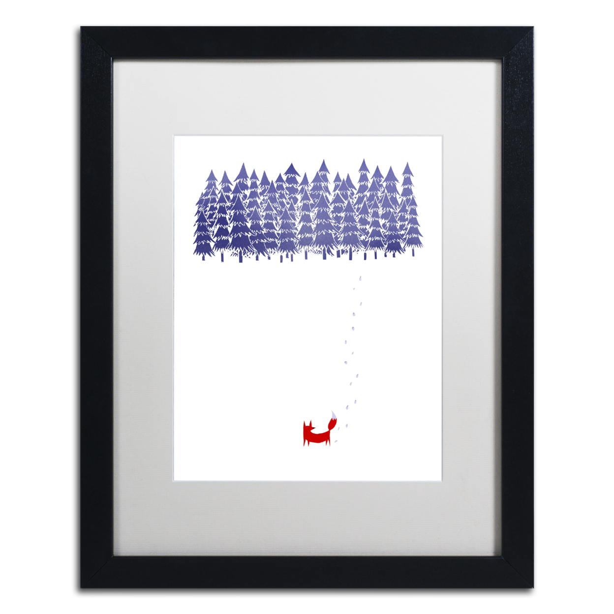 Robert Farkas 'Alone In The Forest' Black Wooden Framed Art 18 X 22 Inches