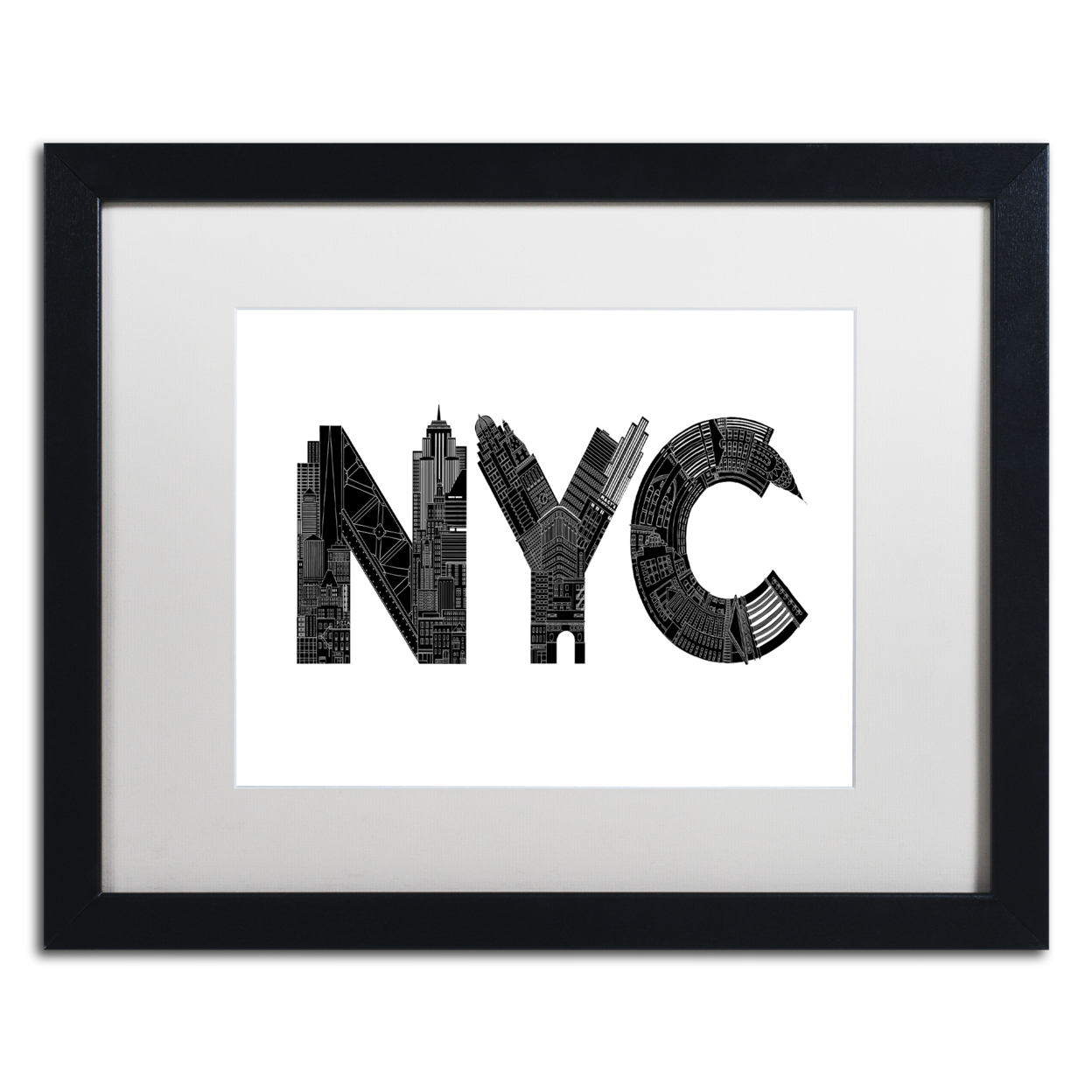 Robert Farkas 'NYC' Black Wooden Framed Art 18 X 22 Inches
