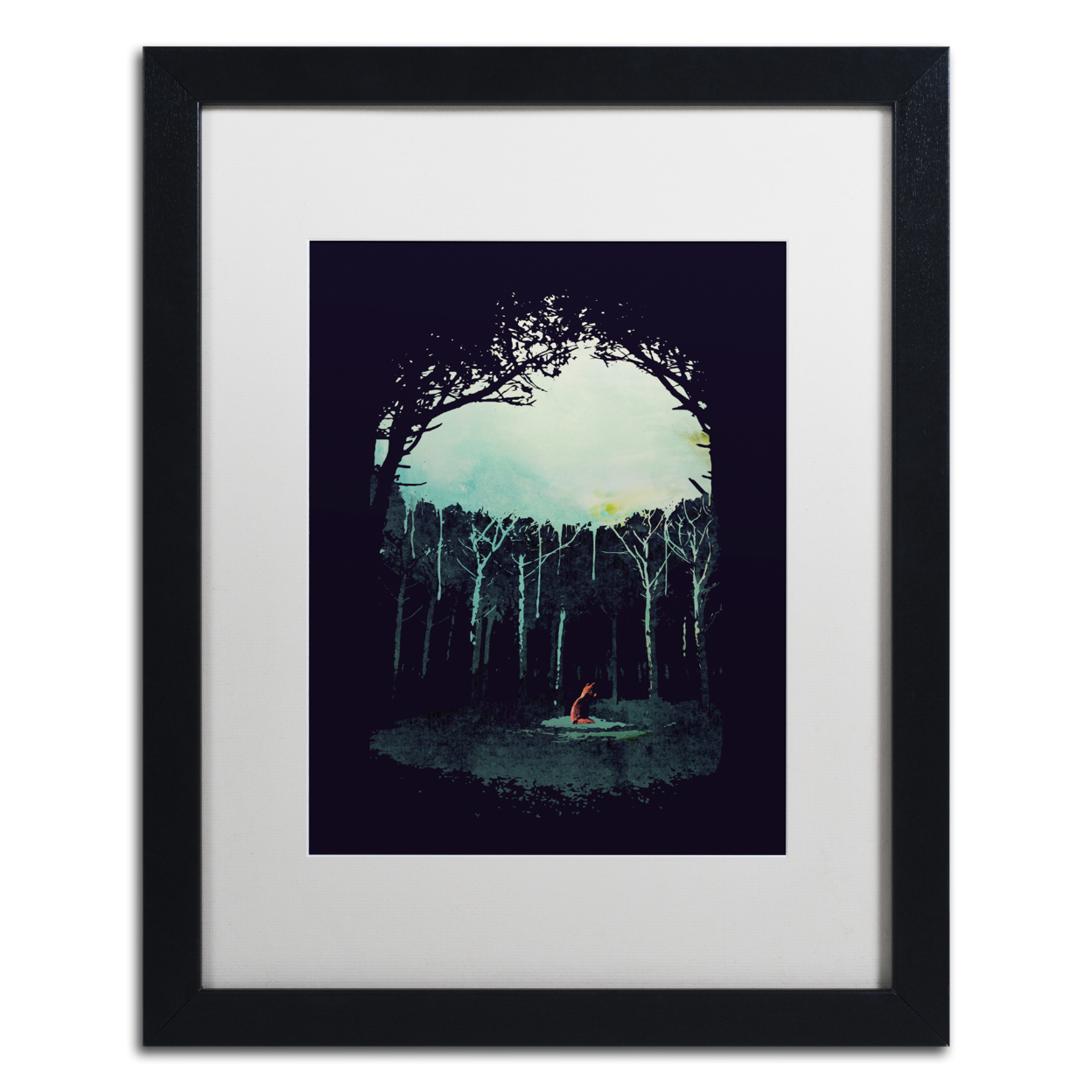 Robert Farkas 'Deep In The Forest' Black Wooden Framed Art 18 X 22 Inches