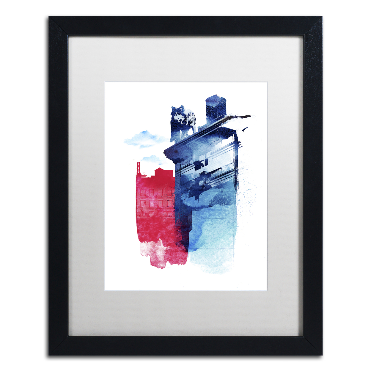 Robert Farkas 'This Is My Town' Black Wooden Framed Art 18 X 22 Inches