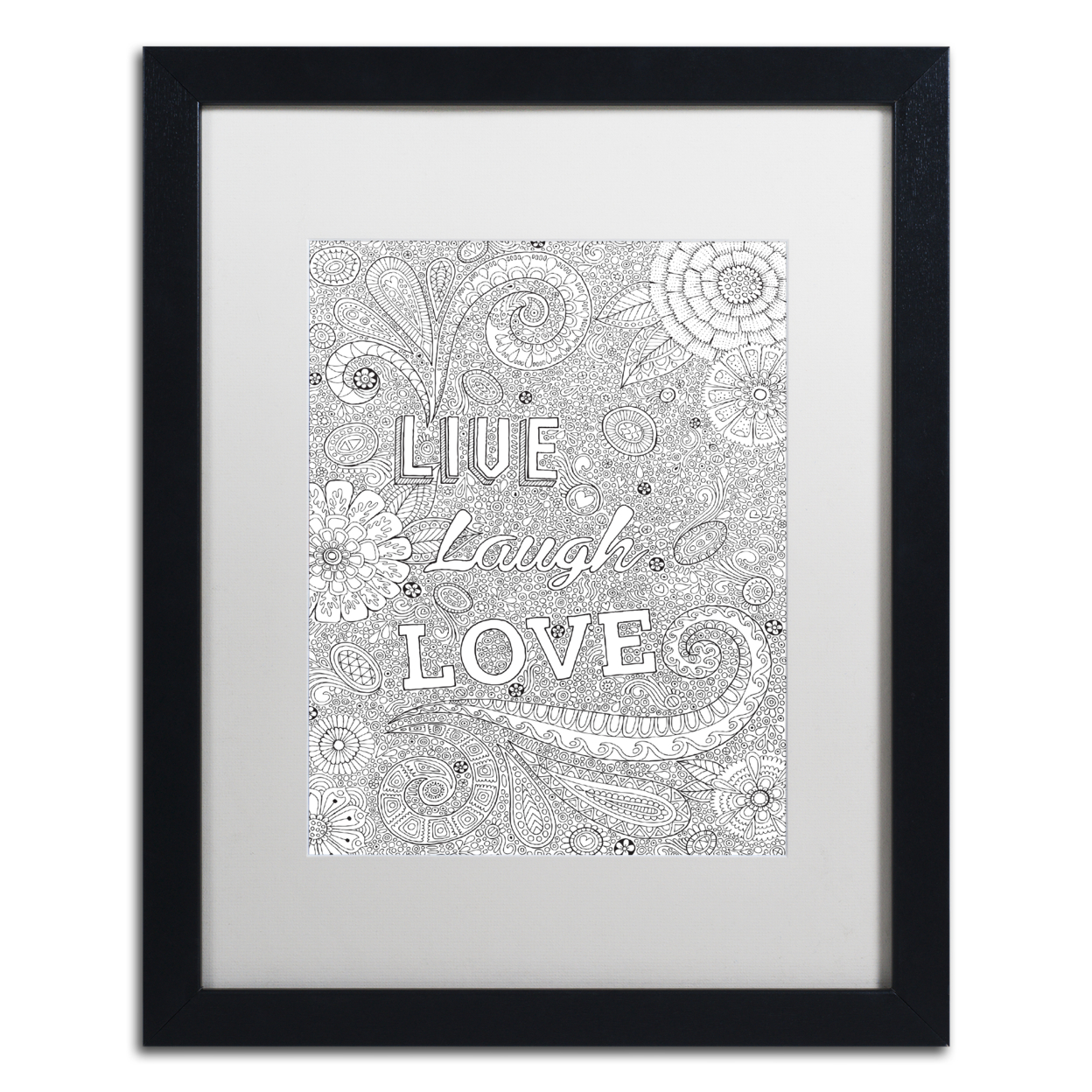 Hello Angel 'Live Laugh Love' Black Wooden Framed Art 18 X 22 Inches