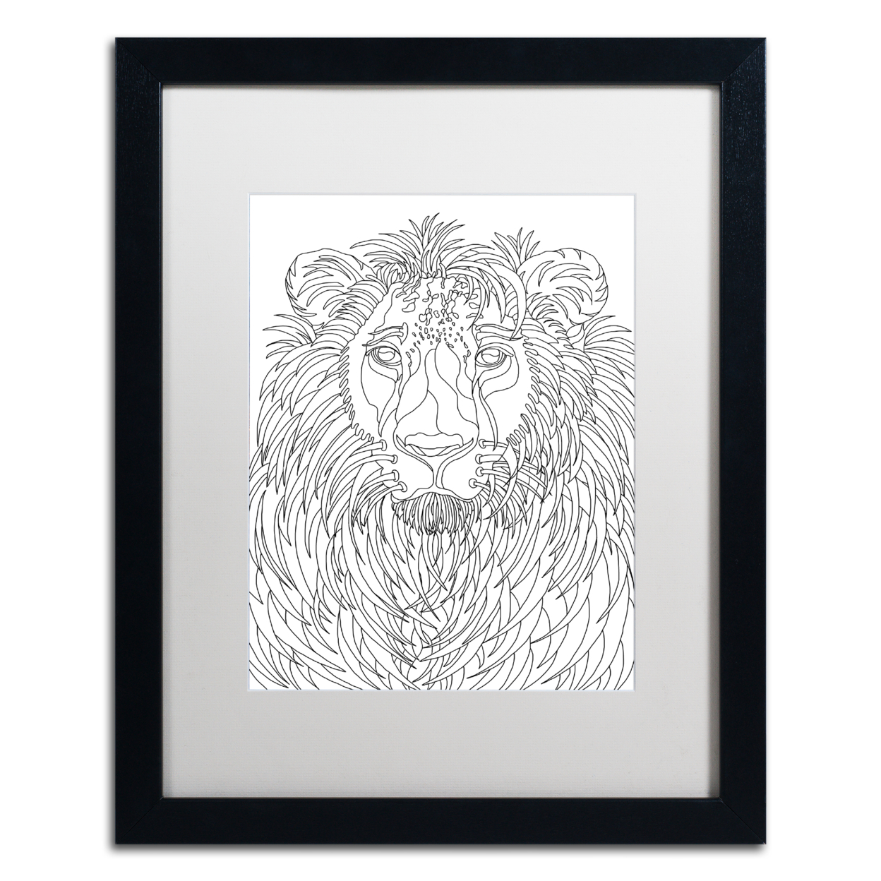 Kathy G. Ahrens 'Lion' Black Wooden Framed Art 18 X 22 Inches