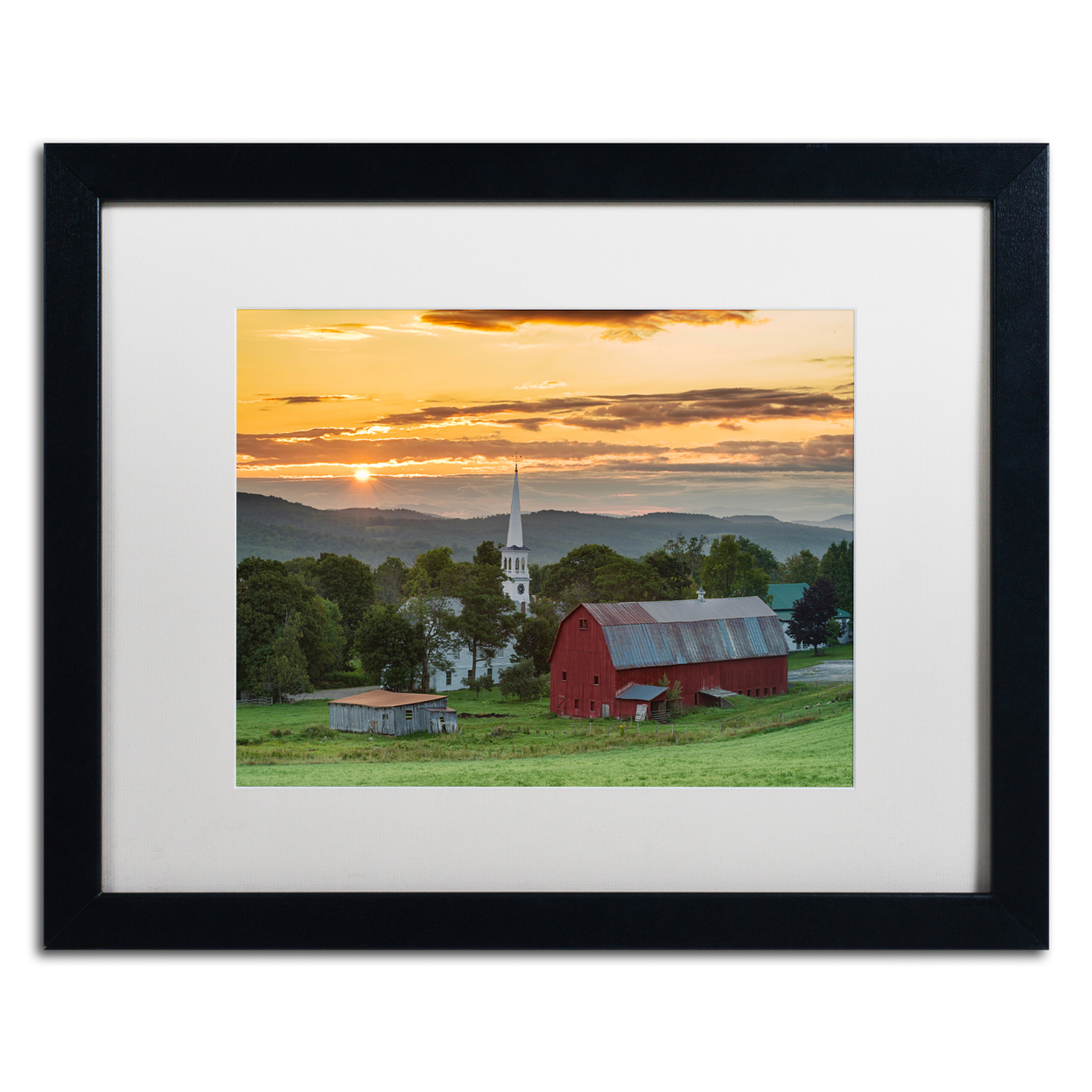 Michael Blanchette Photography 'A Farm And A Prayer' Black Wooden Framed Art 18 X 22 Inches