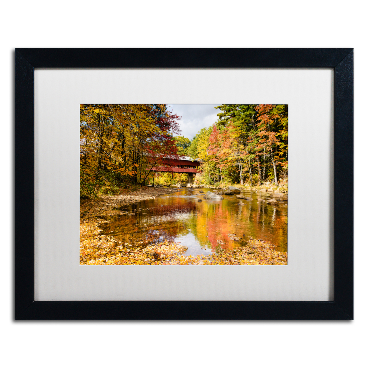 Michael Blanchette Photography 'Along Swift River' Black Wooden Framed Art 18 X 22 Inches