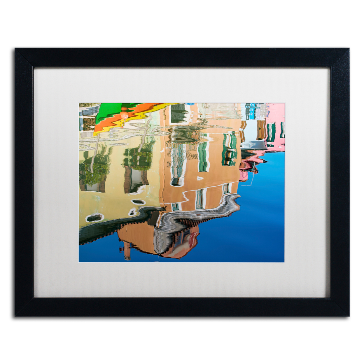 Michael Blanchette Photography 'Canal Reflection' Black Wooden Framed Art 18 X 22 Inches