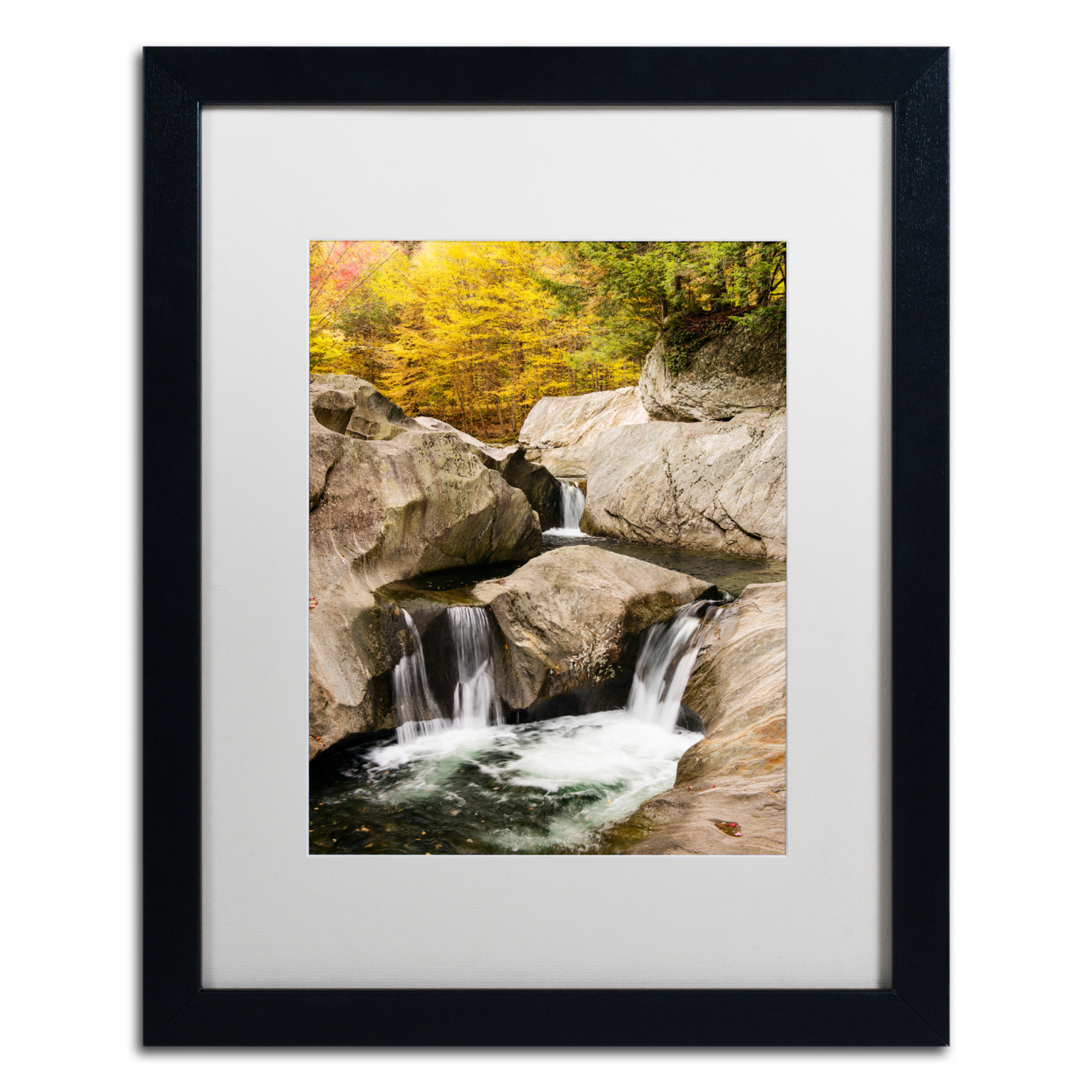 Michael Blanchette Photography 'Cascade Triangle' Black Wooden Framed Art 18 X 22 Inches