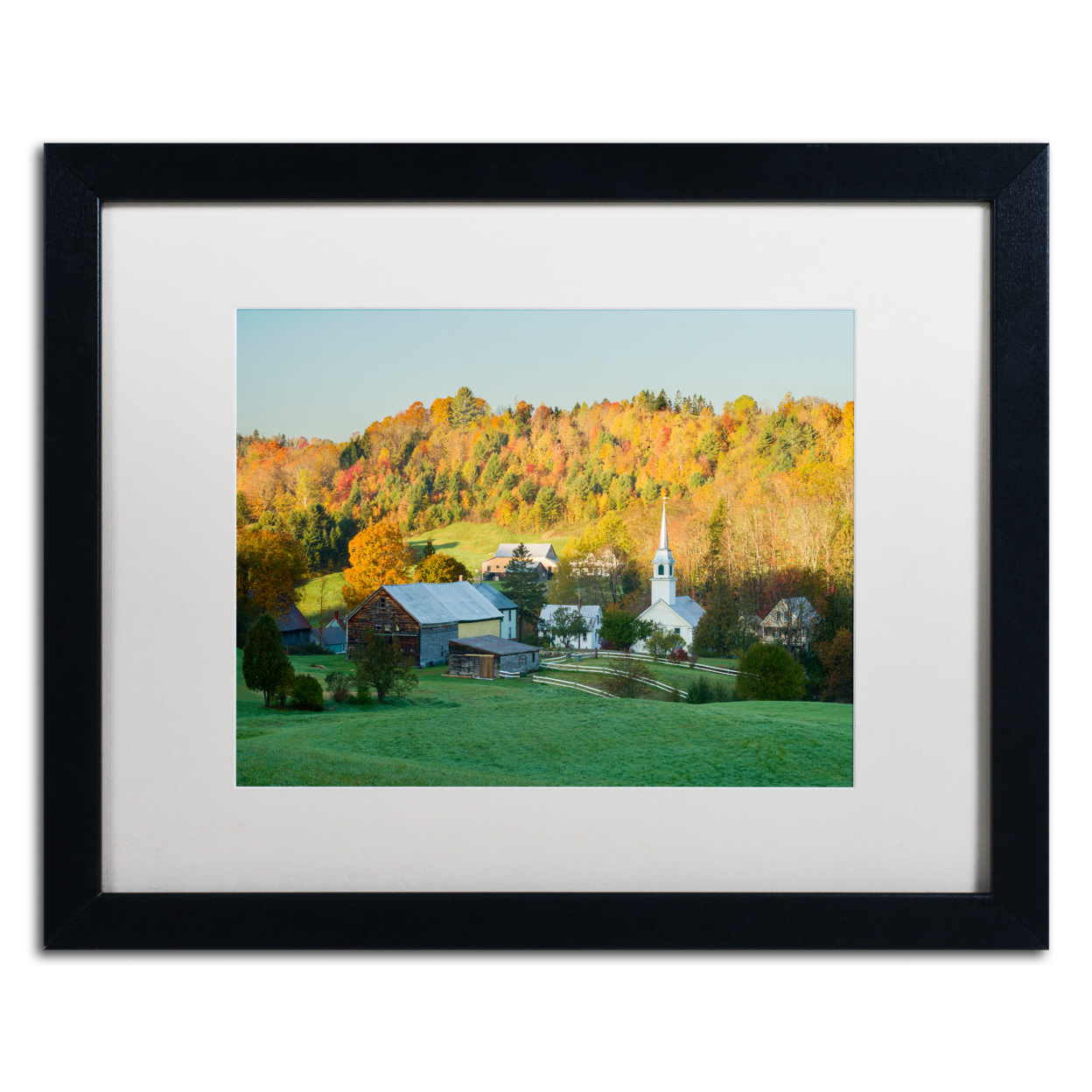 Michael Blanchette Photography 'Fall Pastoral' Black Wooden Framed Art 18 X 22 Inches