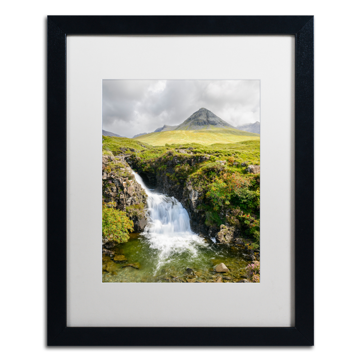 Michael Blanchette Photography 'Waterfall' Black Wooden Framed Art 18 X 22 Inches