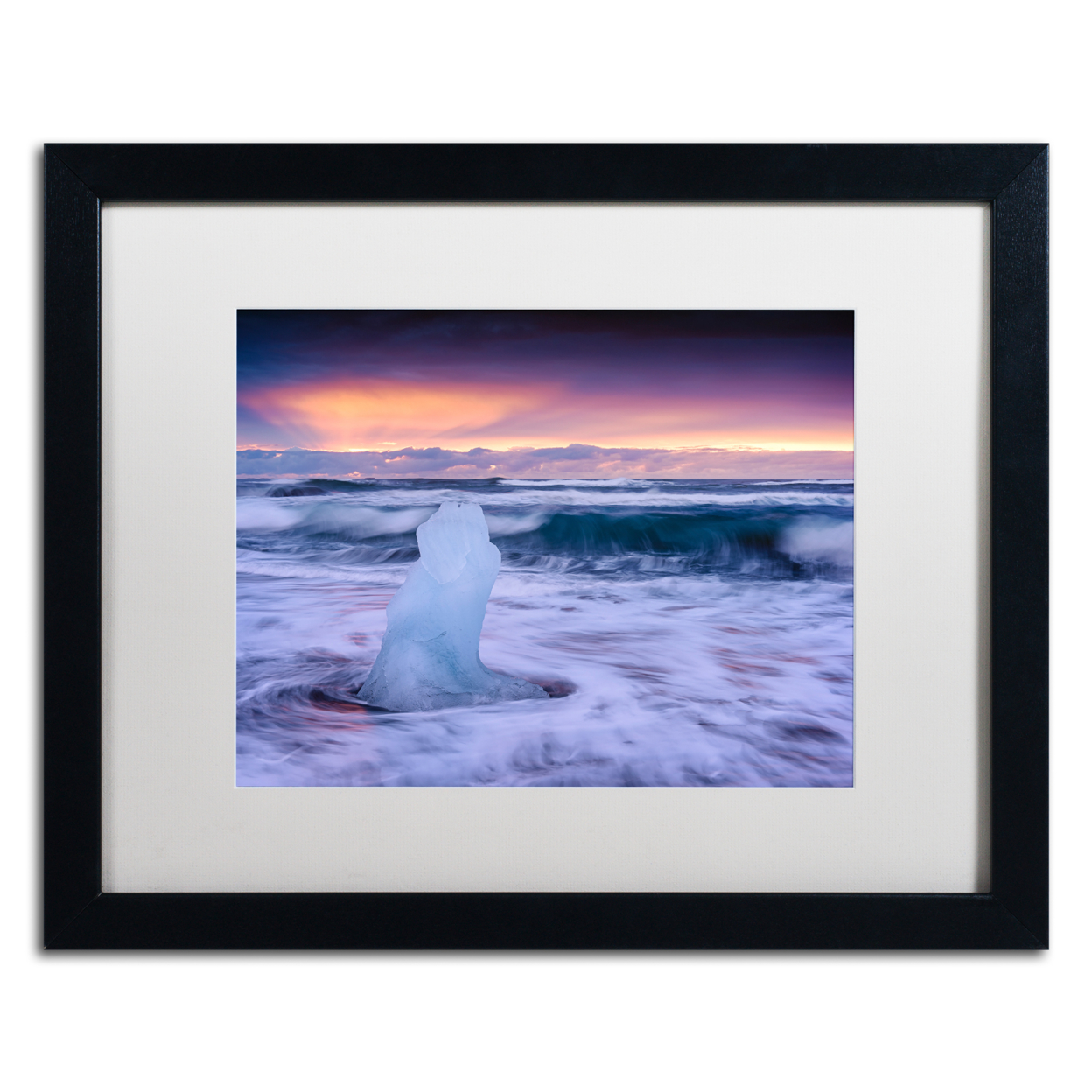 Michael Blanchette Photography 'Ice Sculpture' Black Wooden Framed Art 18 X 22 Inches