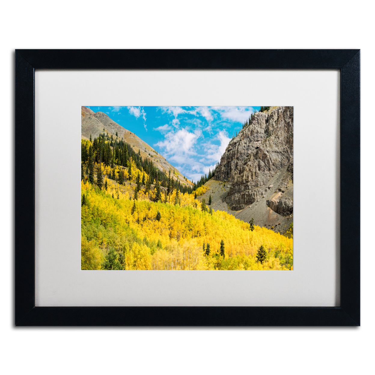 Michael Blanchette Photography 'Mountain Divide' Black Wooden Framed Art 18 X 22 Inches