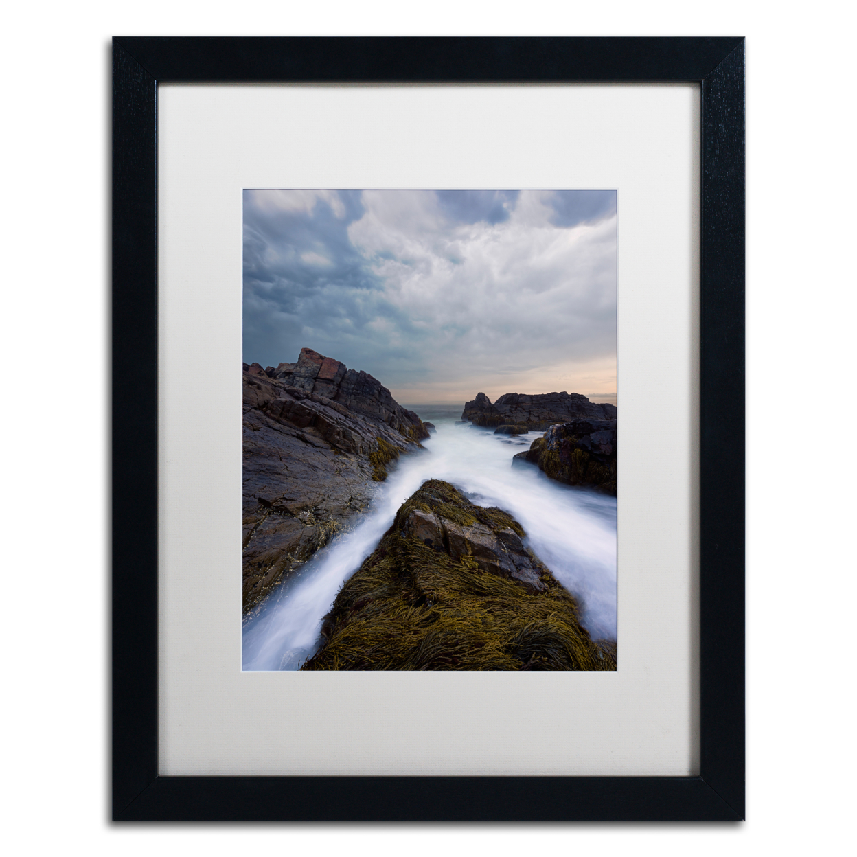 Michael Blanchette Photography 'On The Rocks' Black Wooden Framed Art 18 X 22 Inches