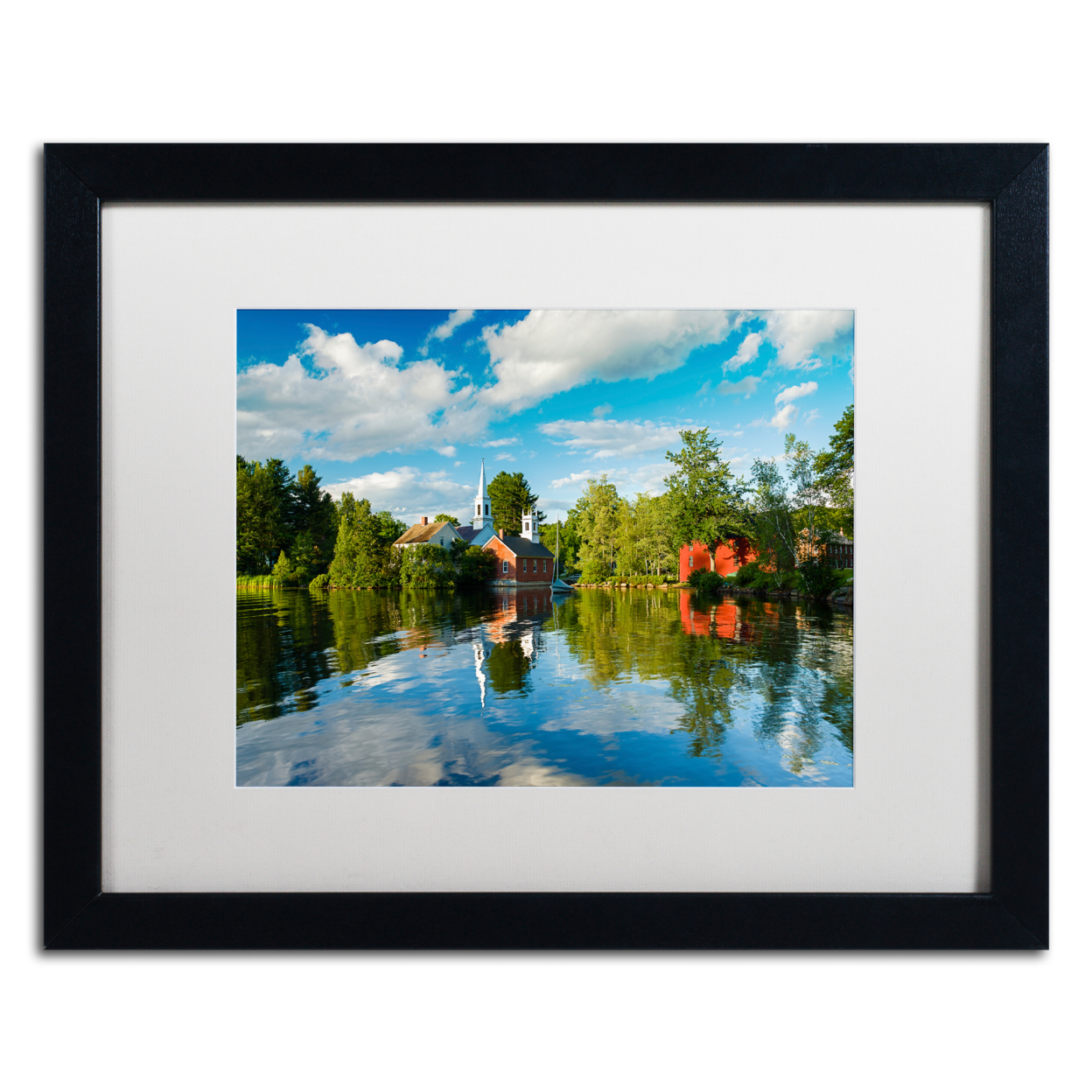 Michael Blanchette Photography 'Old Town Reflection' Black Wooden Framed Art 18 X 22 Inches