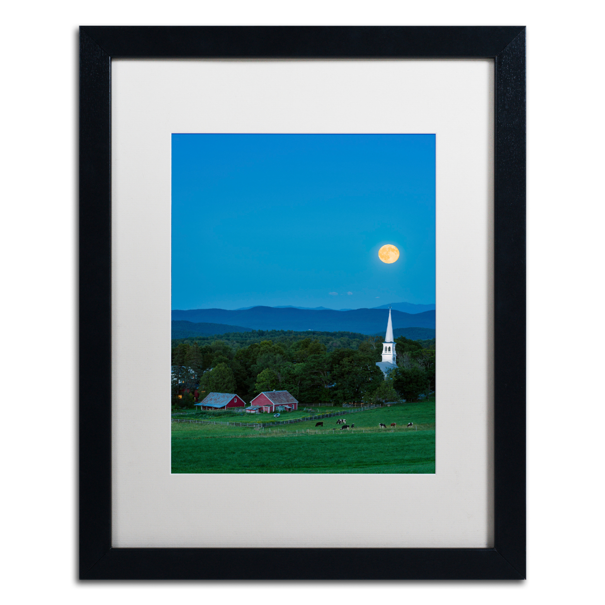 Michael Blanchette Photography 'Pointing At Moon' Black Wooden Framed Art 18 X 22 Inches