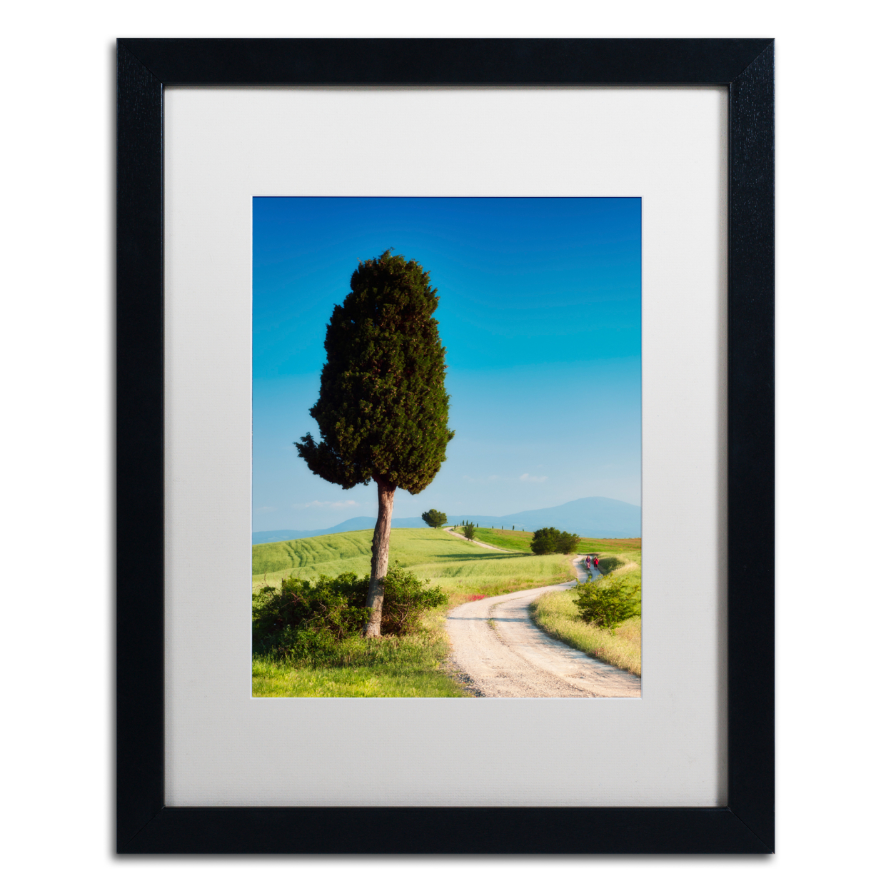 Michael Blanchette Photography 'Stroll On Farm Road' Black Wooden Framed Art 18 X 22 Inches