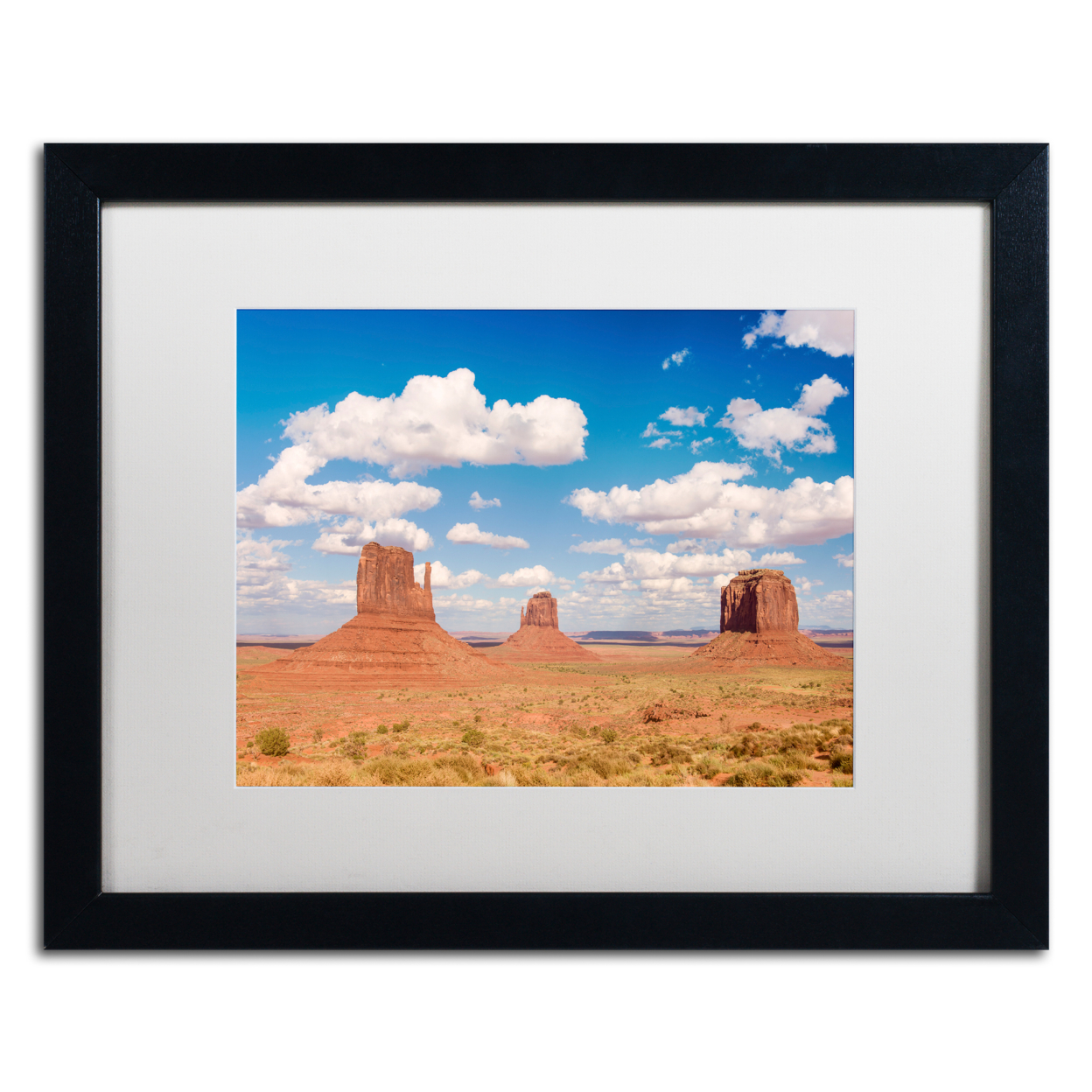 Michael Blanchette Photography 'Three Buttes' Black Wooden Framed Art 18 X 22 Inches