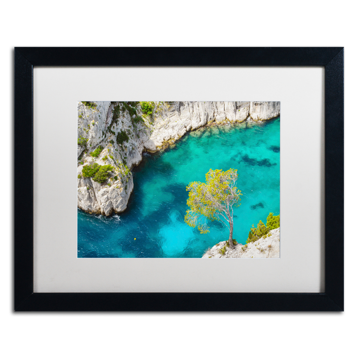 Michael Blanchette Photography 'Turquoise Waters' Black Wooden Framed Art 18 X 22 Inches